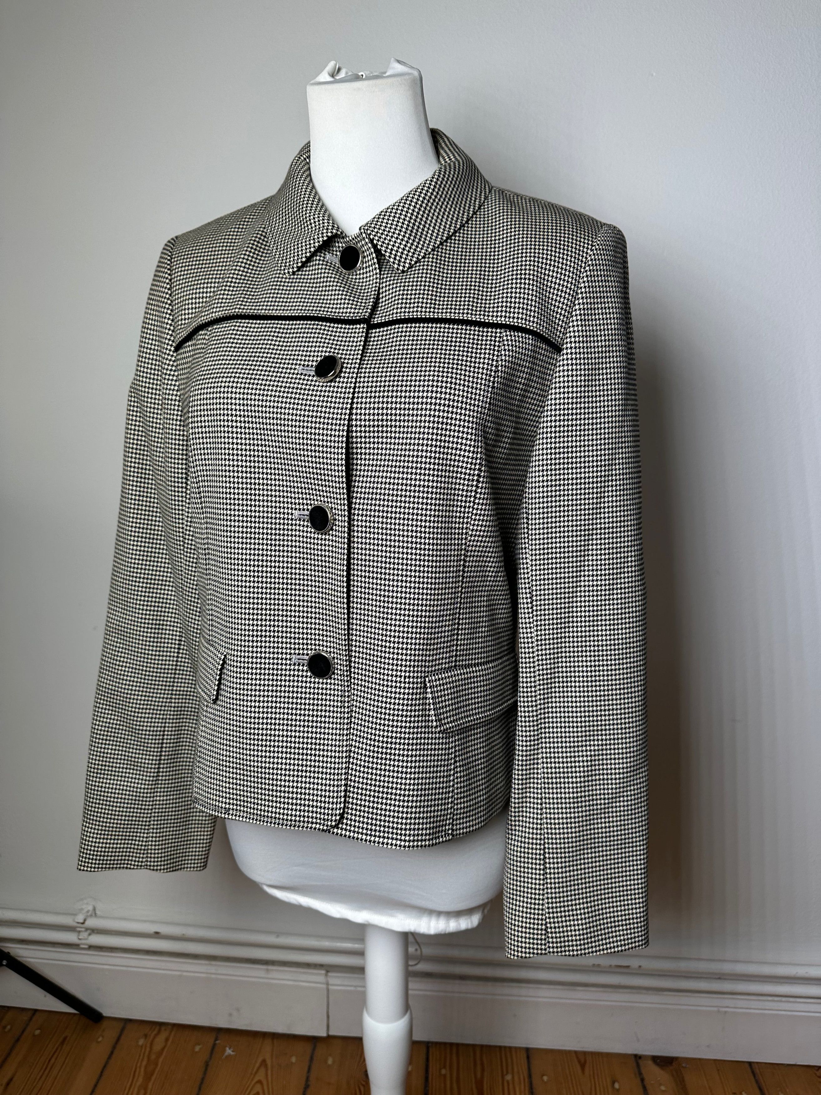 Courreges Vintage Wool Checked Blazer / Grey Black M Size S / US 4 / IT 40 - 1 Thumbnail