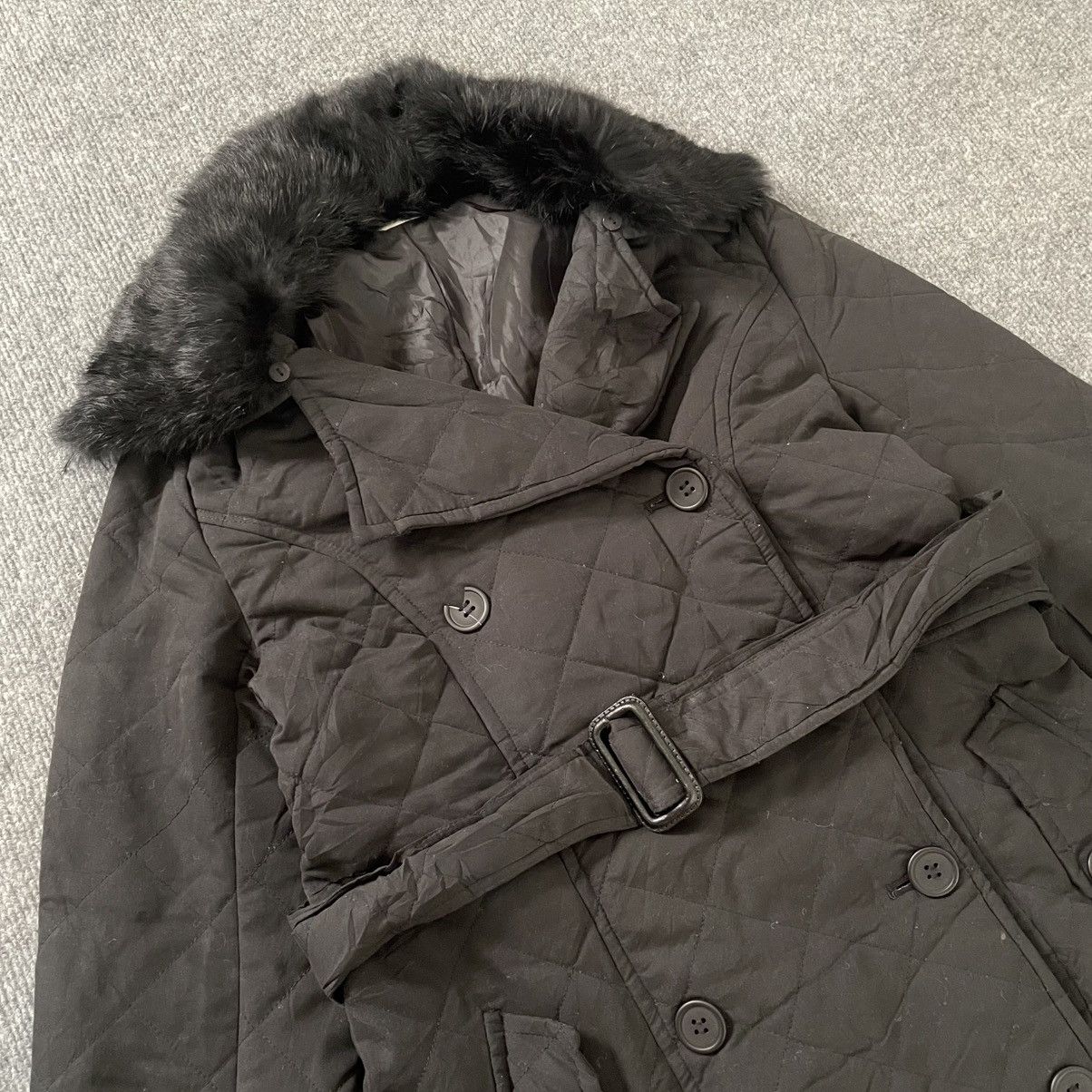 Japanese Brand Japanese Moviment Fur Collar Trench Coat Vkei LGB Y2K Size M / US 6-8 / IT 42-44 - 3 Thumbnail