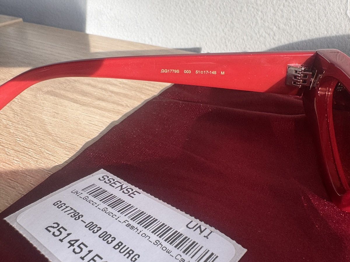 Gucci Burgundy Cat Eye Sunglasses Size ONE SIZE - 6 Thumbnail