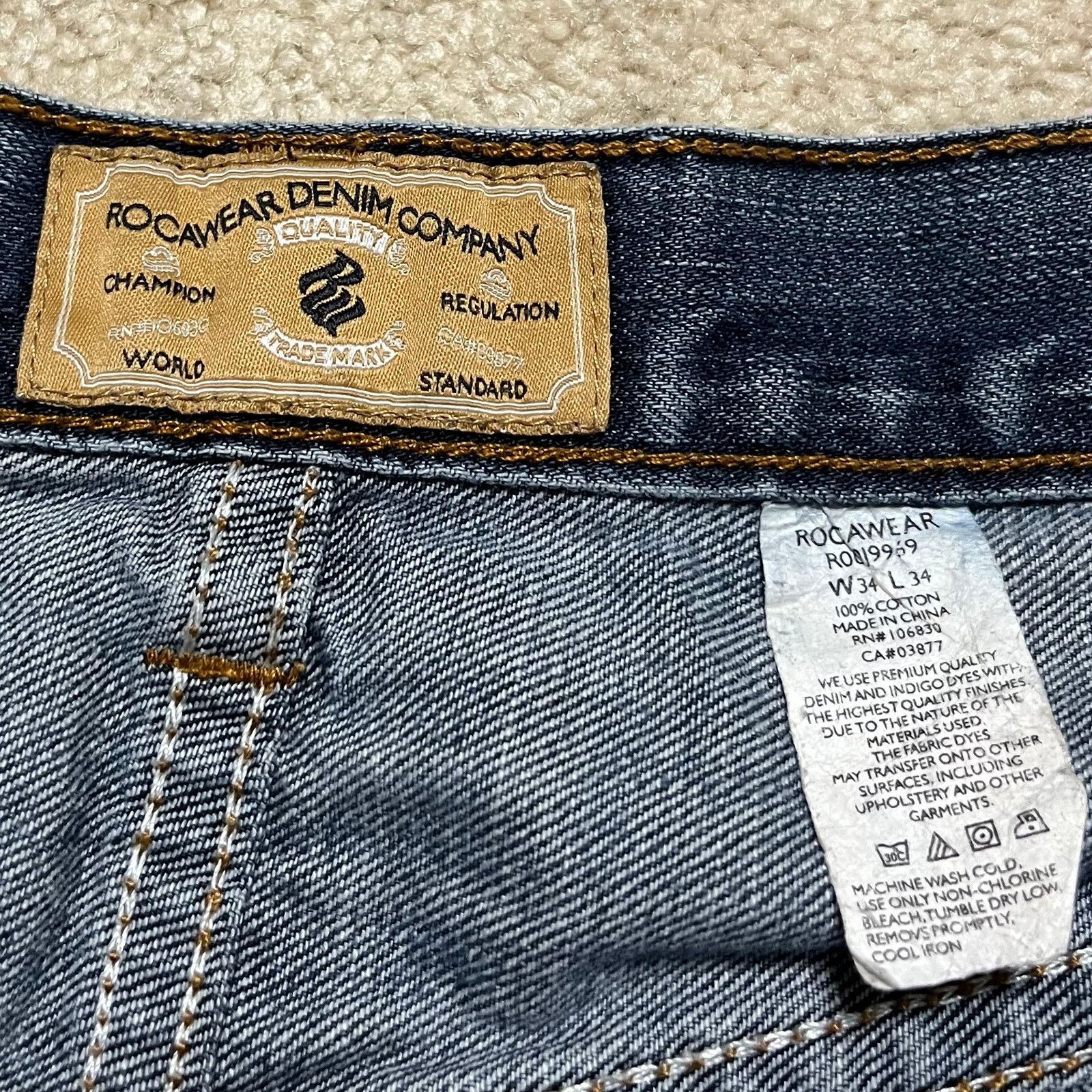 Rocawear Rocawear Y2K Baggy Skater Embroidered Jeans 32Wx32L Size US 32 / EU 48 - 5 Thumbnail