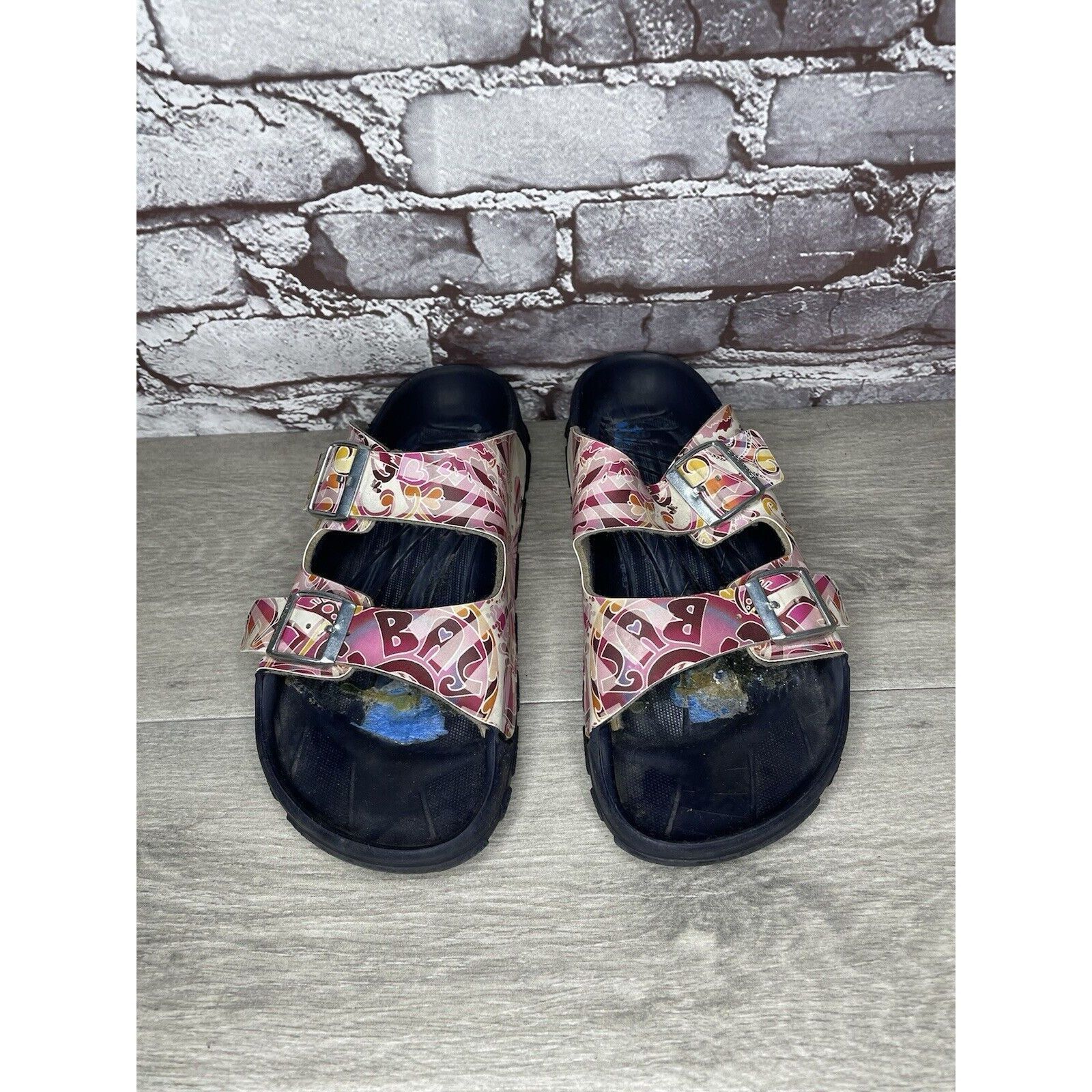 Birkenstock Birki’s Bay Heart Floral Arizona Pink Slides Sandals Women S Size US 10.5 / IT 40.5 - 11 Thumbnail