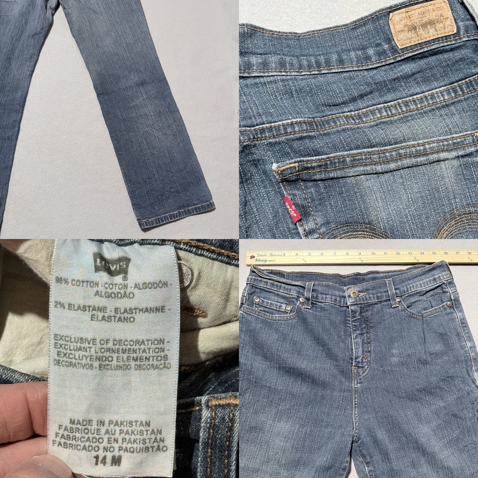 Levi's Levi's Jeans Women's Blue Denim Stretch High Rise Classic Straight Fit 14M Size 36" / US 14 / IT 50 - 8 Thumbnail