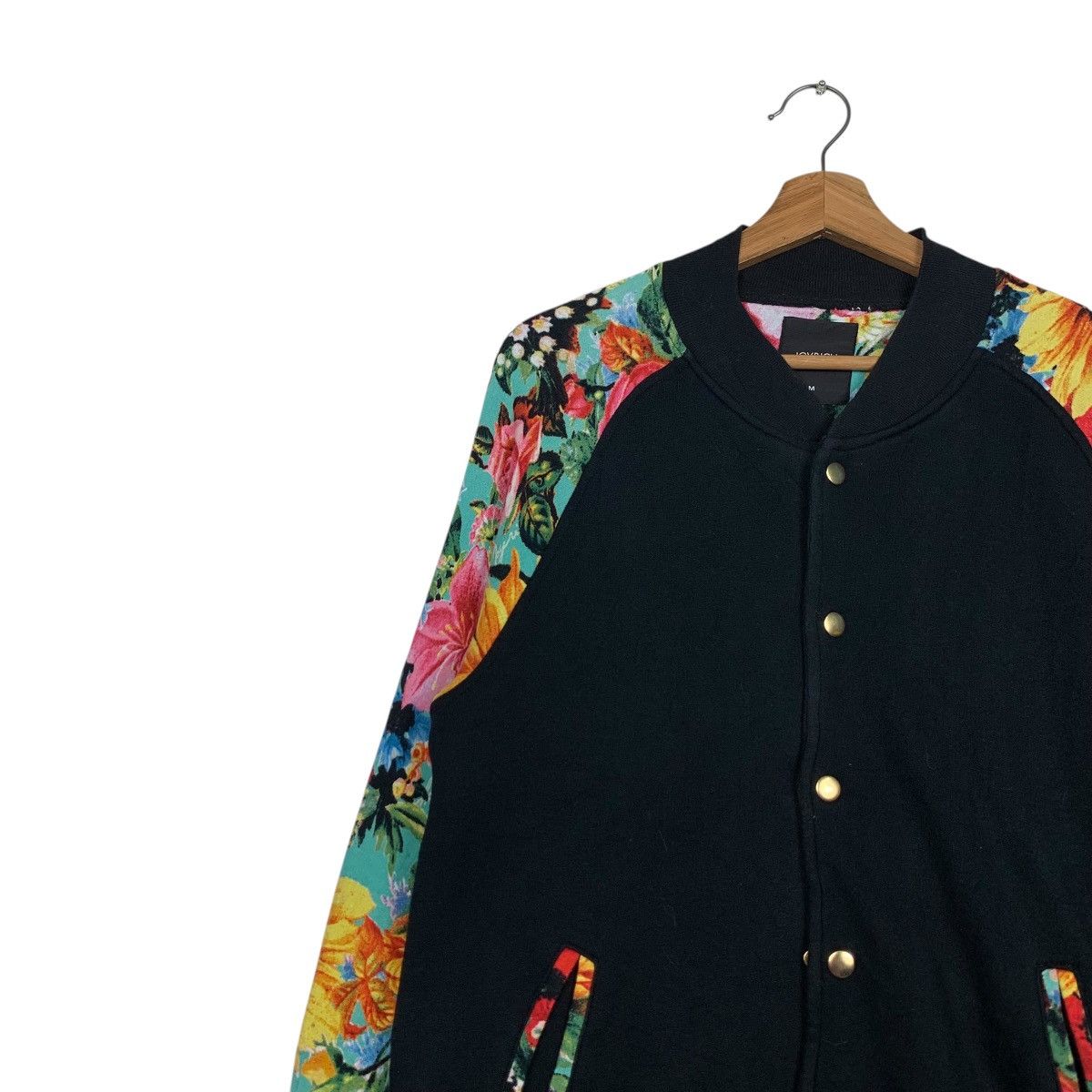 Japanese Brand JOYRICH Florals Graphic Sleeve Varsity Jacket #2207-C97 Size US M / EU 48-50 / 2 - 6 Thumbnail