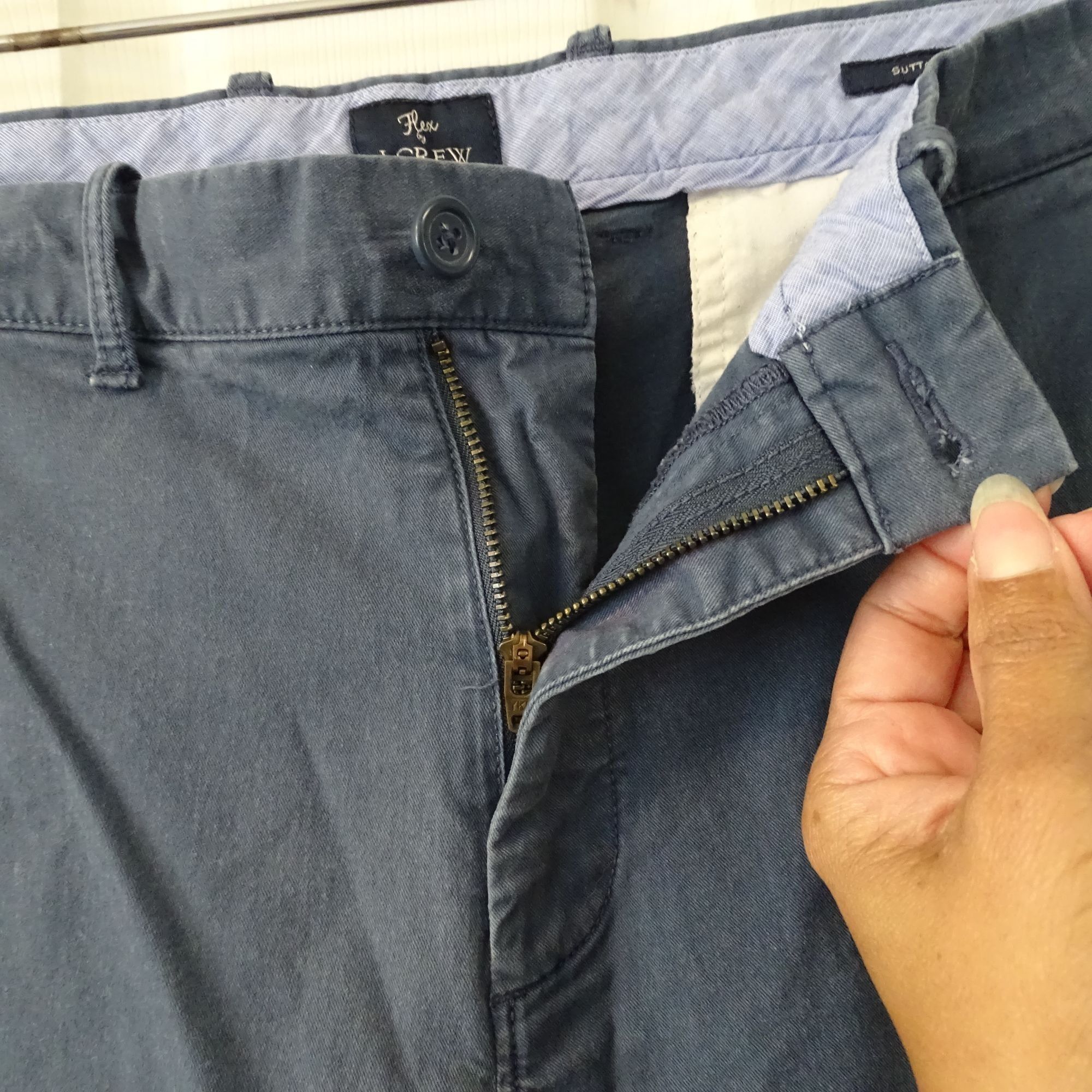 J.Crew Flex By J Crew Sutton Men Blue Chino Pants Size 33 x 30 Size US 33 - 3 Thumbnail