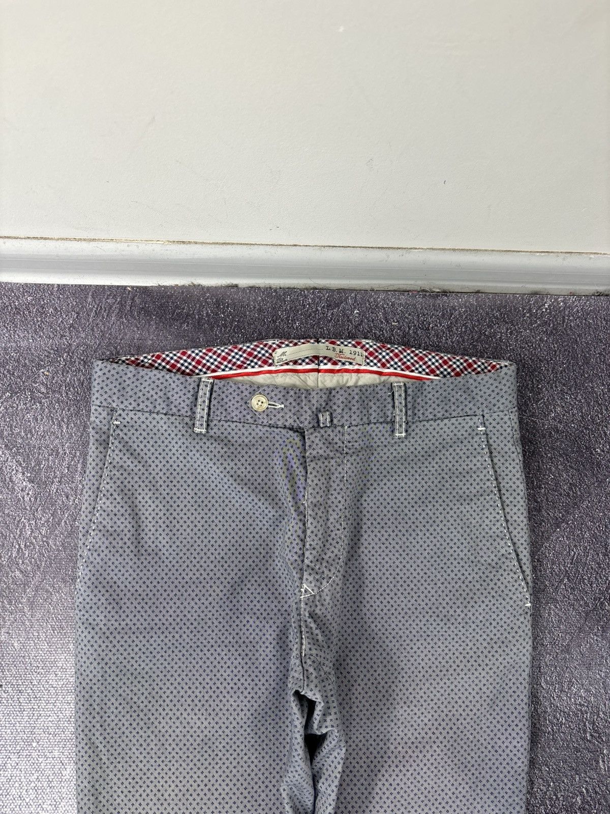 L.B.M. 1911 L.B.M. 1911 Men’s Micro Dash Gray Slim Fit Tailored Pants Size US 30 / EU 46 - 5 Thumbnail