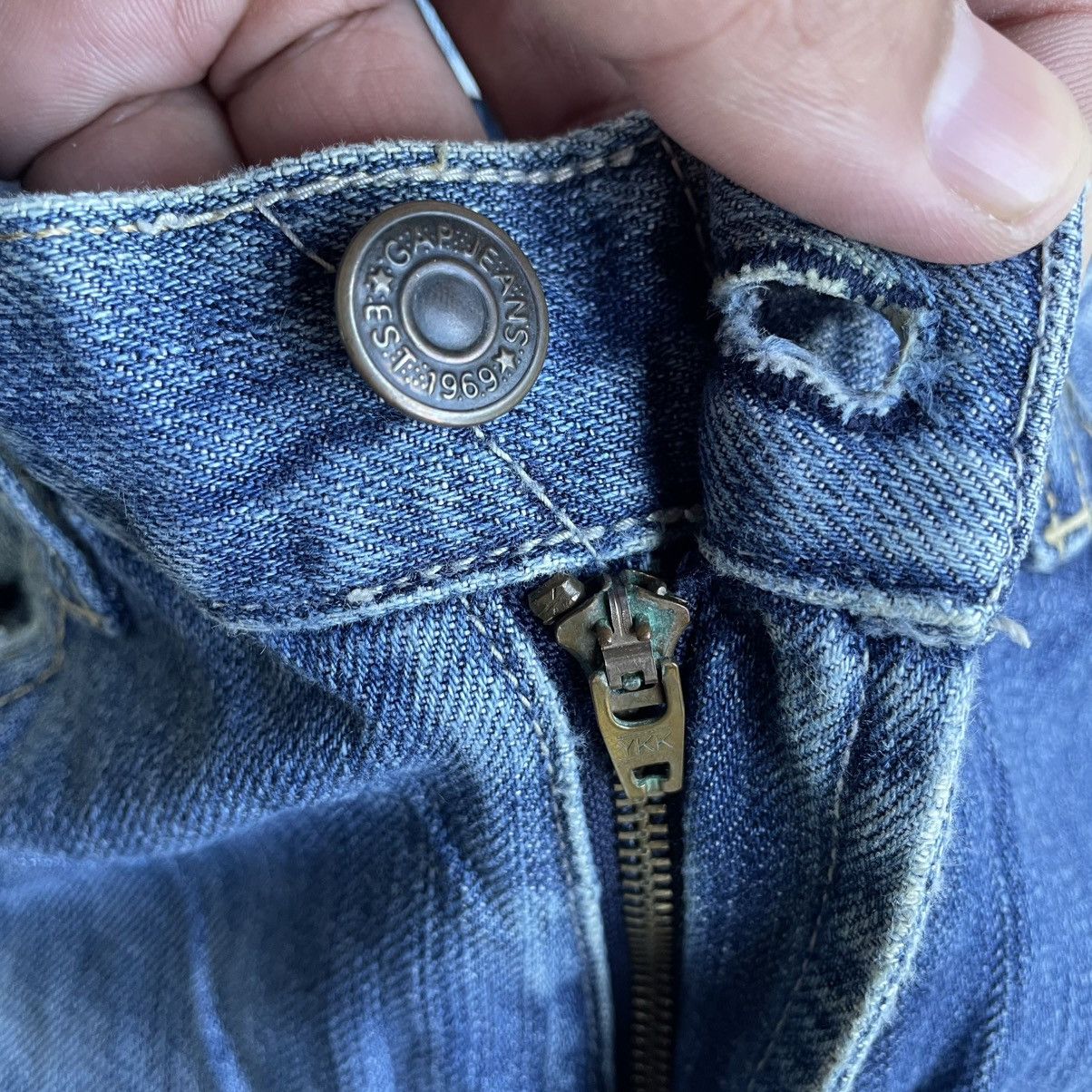 Gap 🔥Vintage Gap Stoned Washed Straight Cut Distress Denim Jeans Size US 31 - 11 Thumbnail