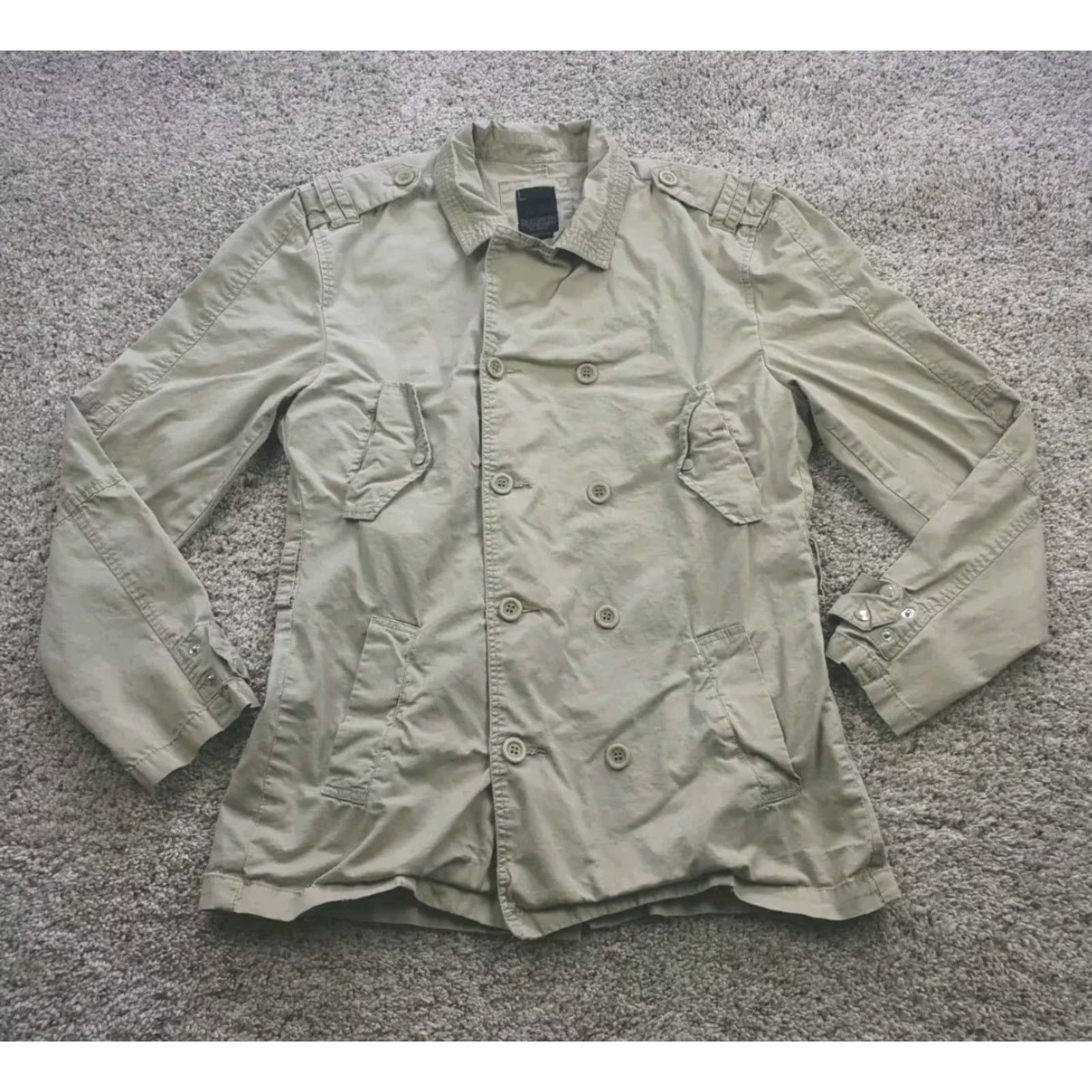 Cotton On Cotton On Jacket Womens Military Twill Pockets Large L Beige Khaki Cotton Outer Shell Size L / US 10 / IT 46 - 2 Thumbnail