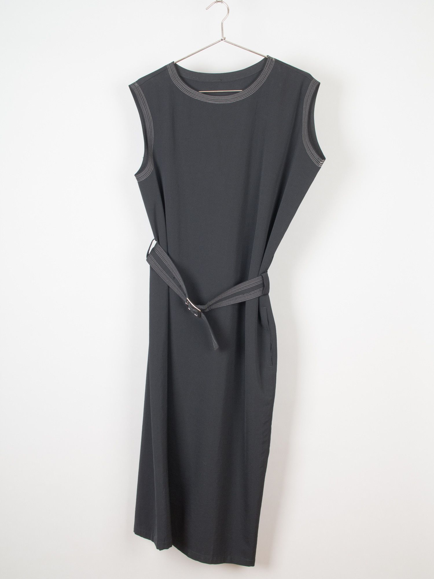 Y's × Yohji Yamamoto Wool Garbadine Bias Cut Oversized Dress W/ Belt Size M / US 6-8 / IT 42-44 - 3 Thumbnail