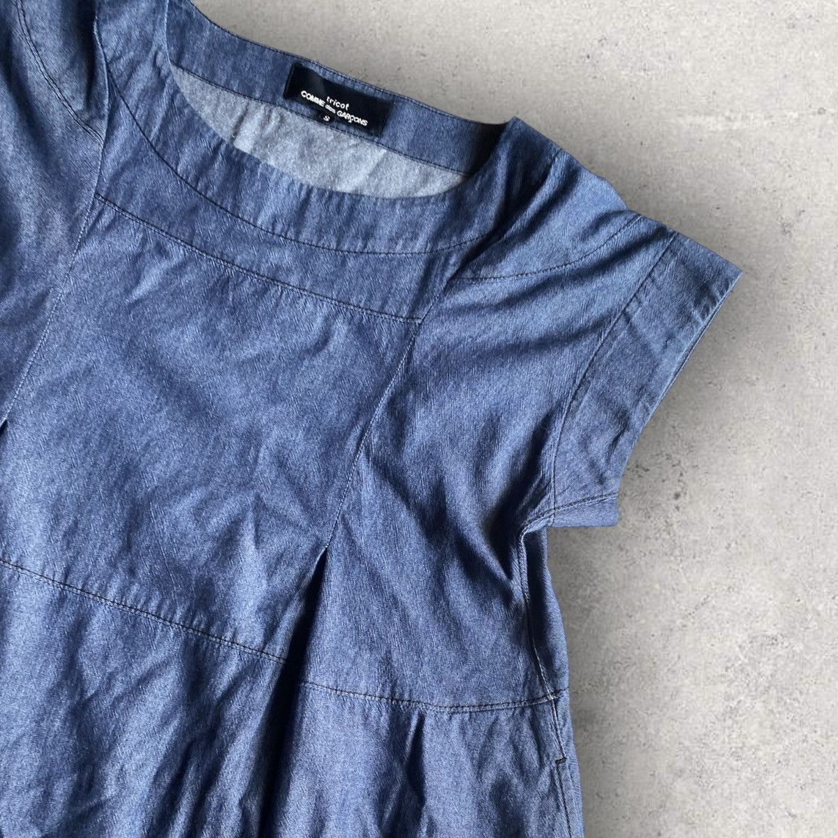 Comme des Garcons × Tricot Comme des Garcons Tricot Blue Chambray Oversized Dress Size S / US 4 / IT 40 - 2 Thumbnail