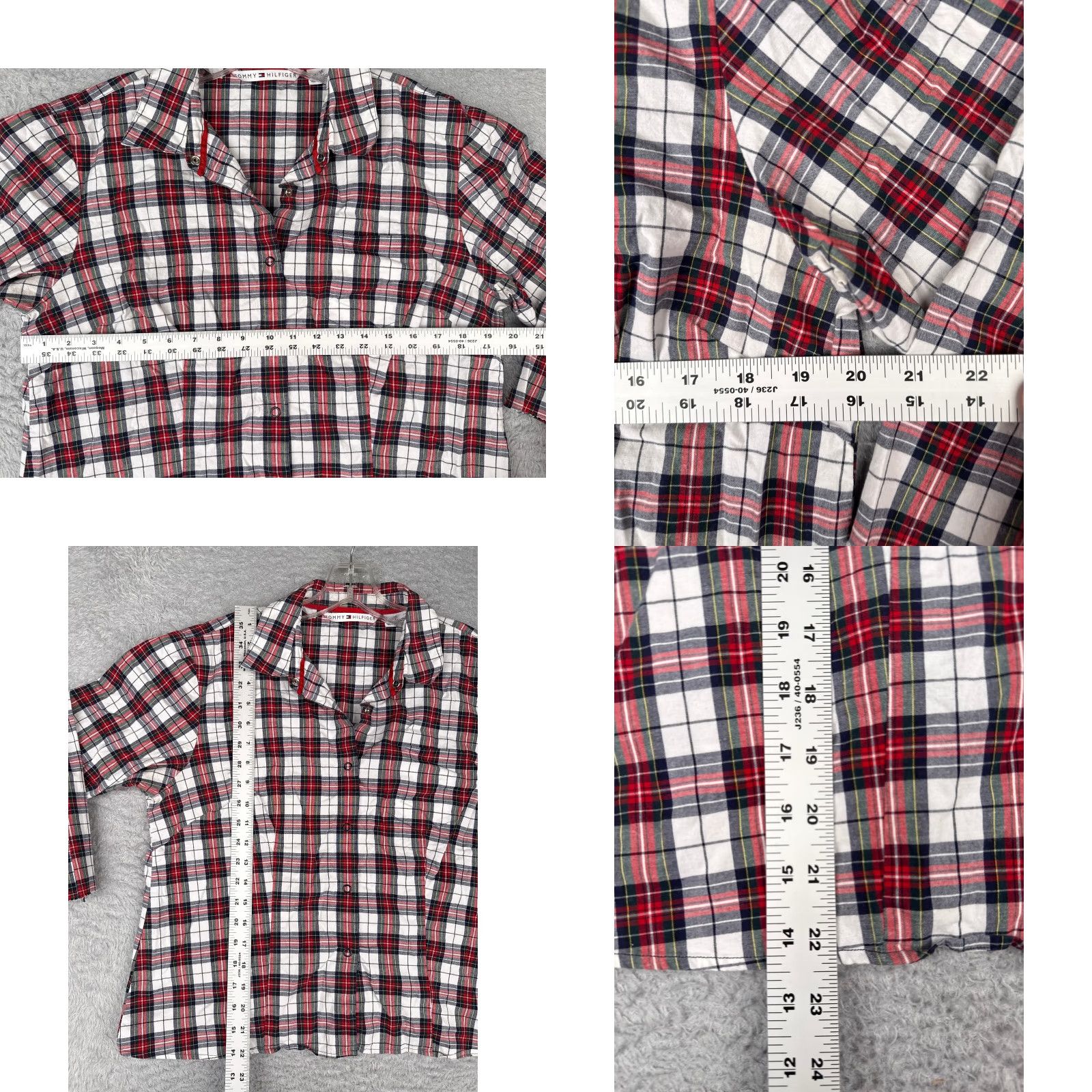 Tommy Hilfiger VINTAGE Tommy Hilfiger Shirt Women 16 Red Black White Plaid Button-Up 3/4 Sleeve Adults Regular Size 16 Red Womens Size XXL / US 16-18 / IT 52-54 - 8 Thumbnail