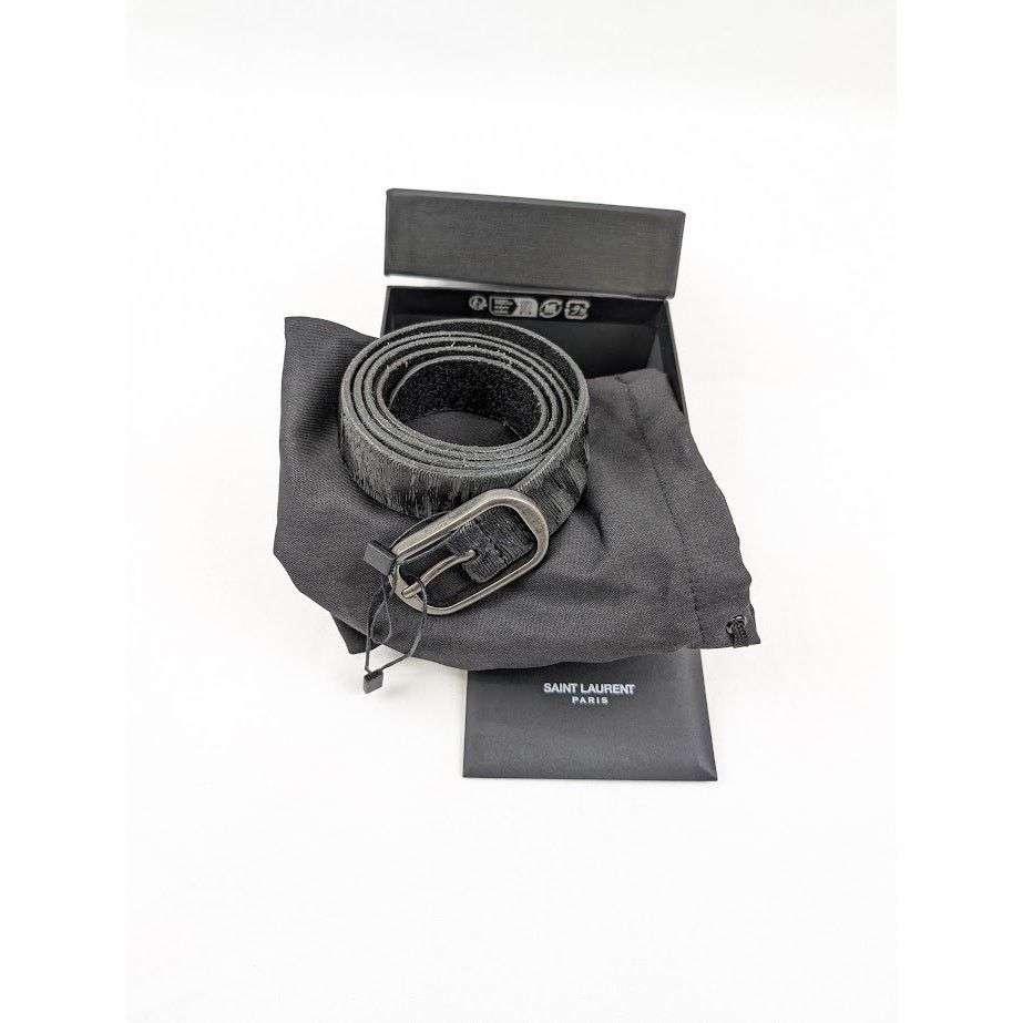 Saint Laurent Paris o1rshd1 Size: 90 CM / Distressed Python Belt in Black Size 36 - 16 Thumbnail