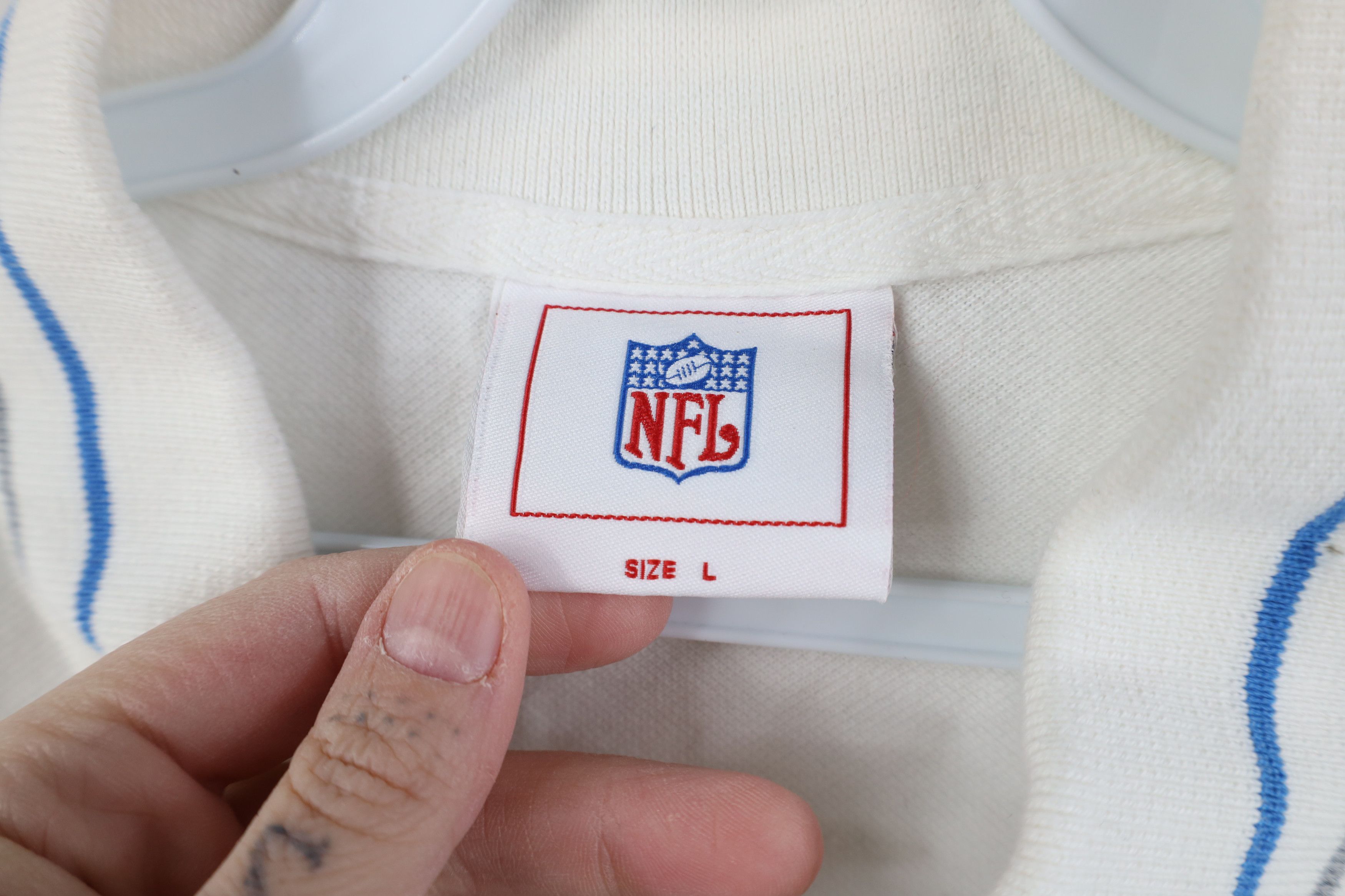 Vintage Vintage NFL Detroit Lions Football Golf Polo Shirt White Size US L / EU 52-54 / 3 - 7 Thumbnail