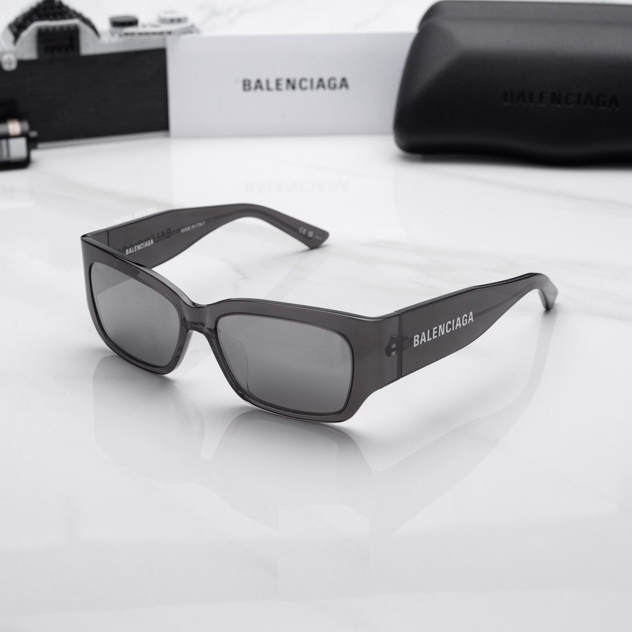 image of New Balenciaga Bb0331Sk - 003 Sunglasses in Grey, Men's