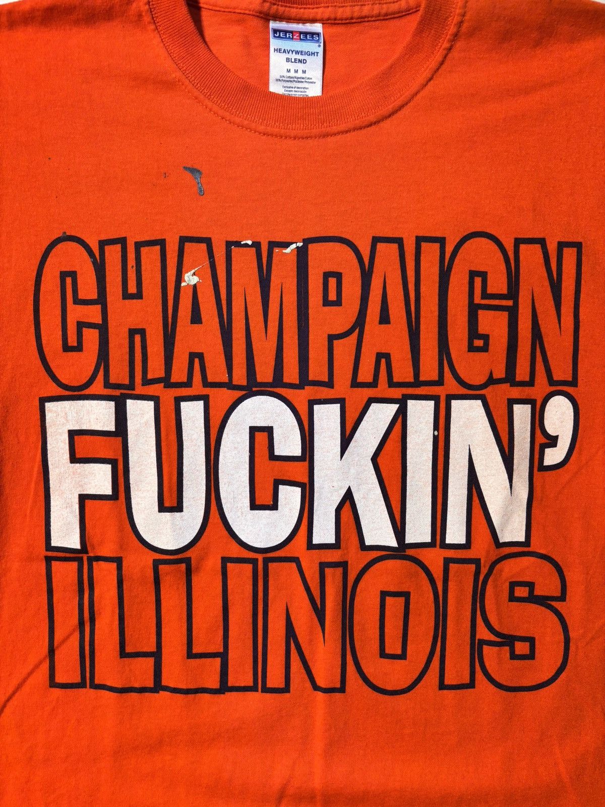 Jerzees Vtg Champaign Illinois University Fighting Illini Y2K Tshirt Size US M / EU 48-50 / 2 - 2 Thumbnail