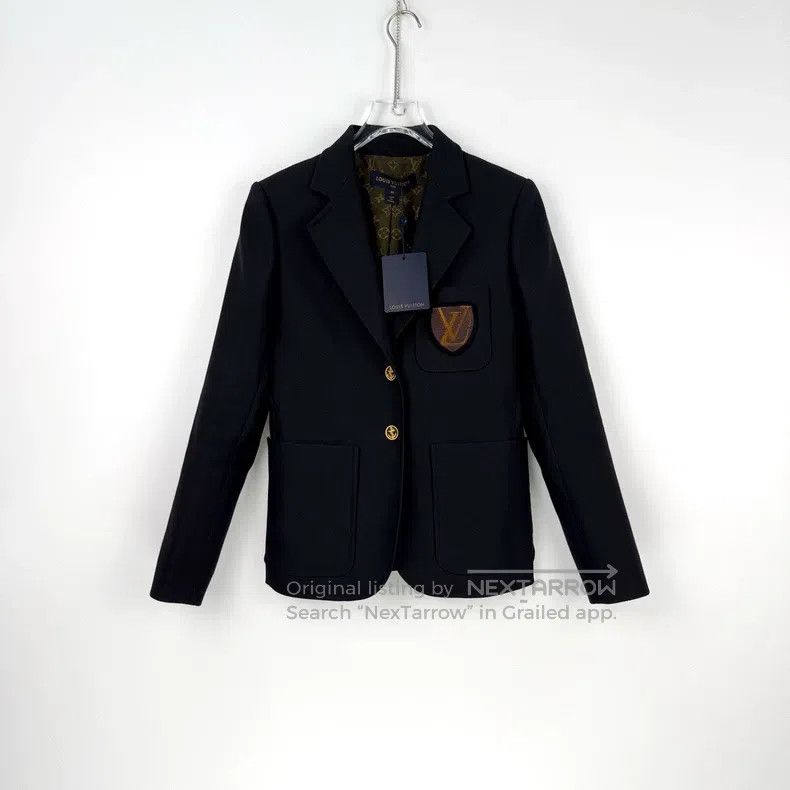Louis Vuitton Louis Vuitton Black Pocket Patch Letter Wool blazer Size XS / US 0-2 / IT 36-38 - 3 Thumbnail