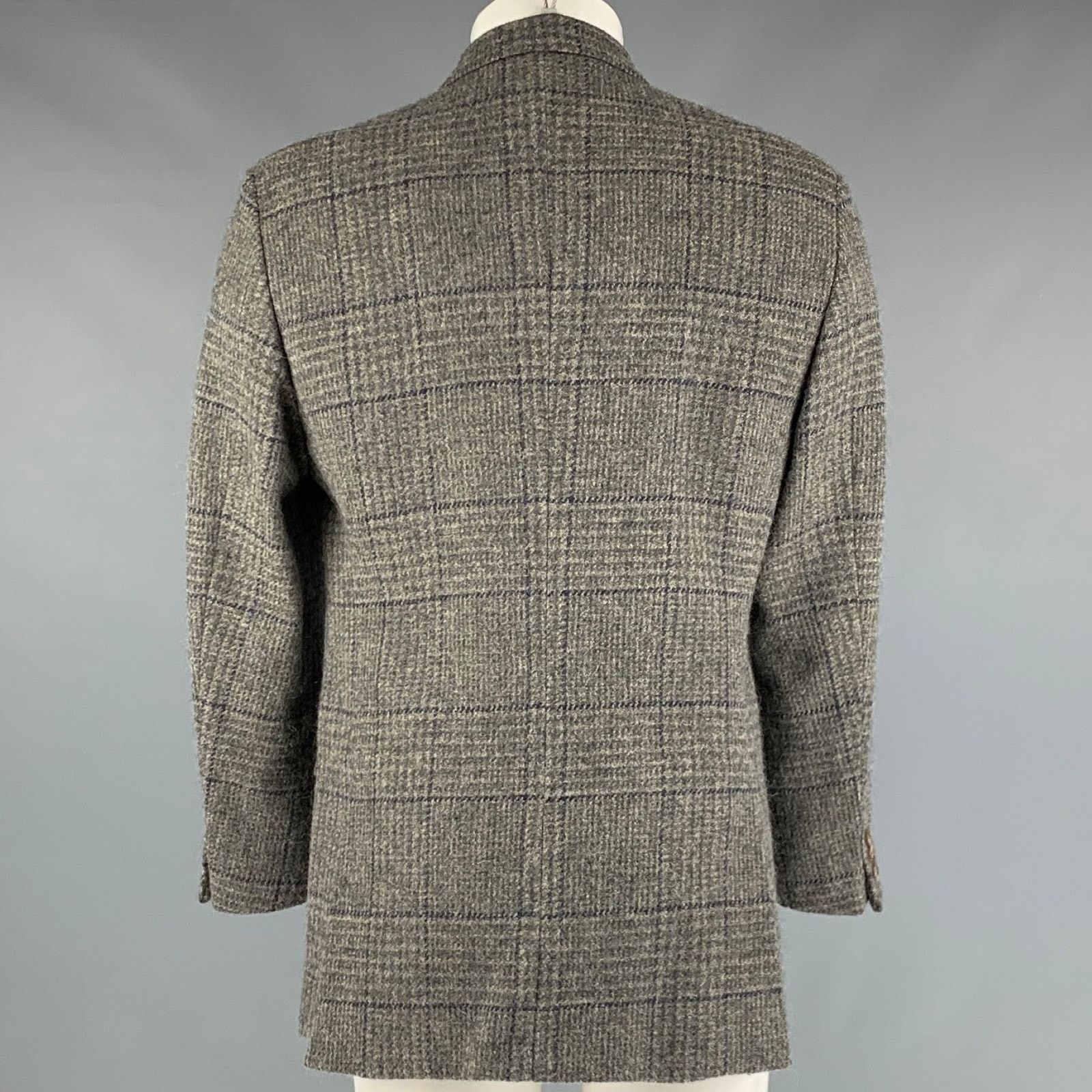 Polo Ralph Lauren POLO by RALPH LAUREN Regular Grey Navy Plaid Sport Coat Size 40R - 3 Thumbnail