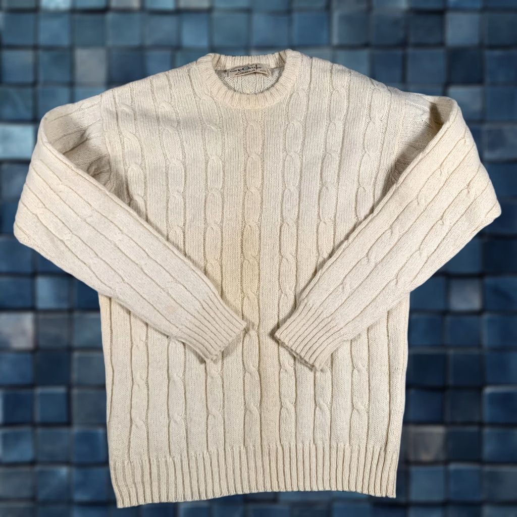 Vintage VINTAGE Carlo Gruber Sweater Womens Medium White Alpaca Wool Cable Knit Austria jacket style? Size M / US 6-8 / IT 42-44 - 1 Thumbnail