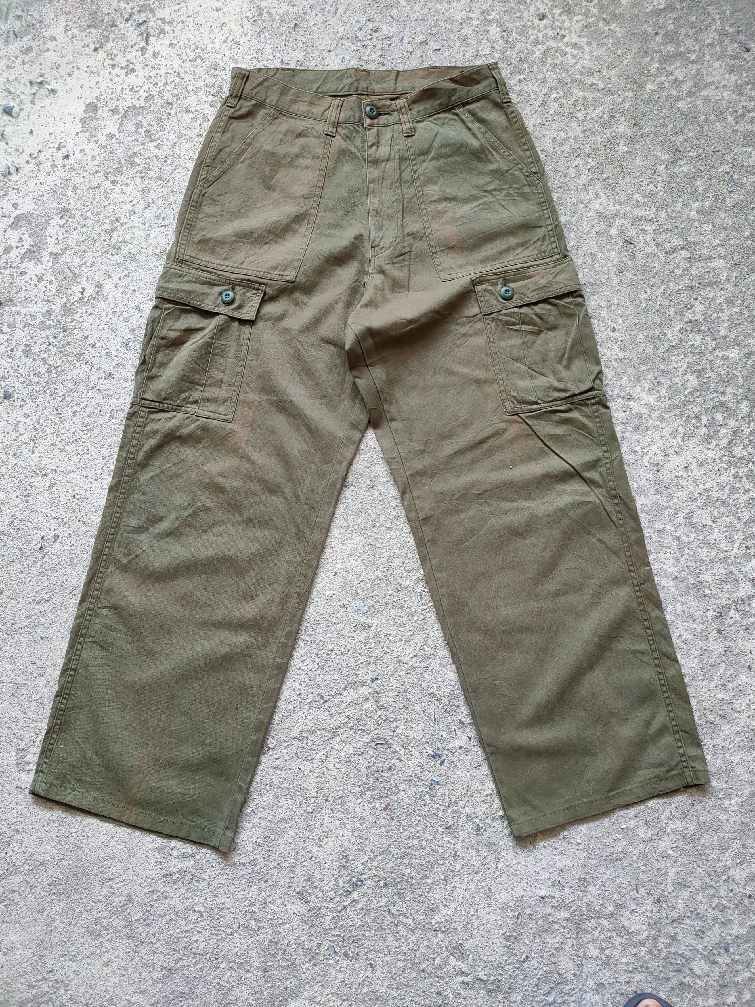 Japanese Brand VINTAGE FADED GREEN GL MILITARY CARGO PANTS Size US 32 / EU 48 - 1 Thumbnail