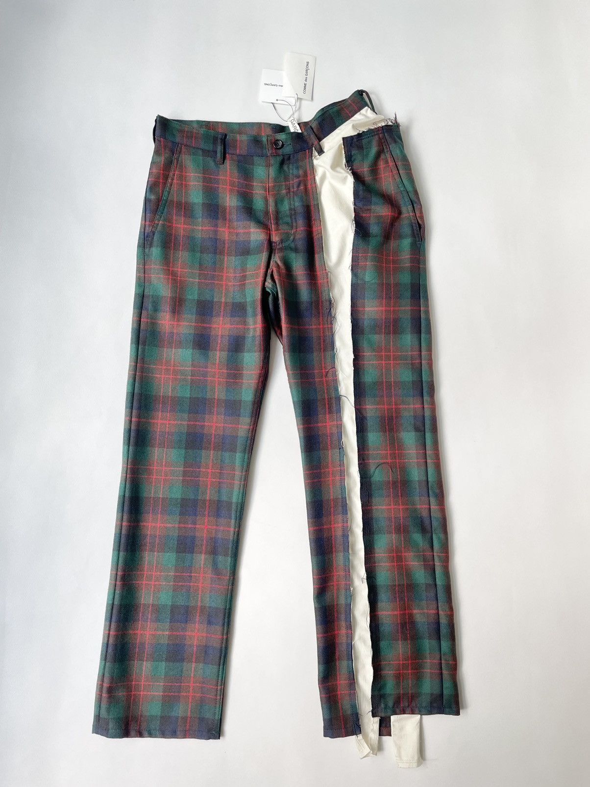 image of Comme Des Garcons A/w 06 ‘Reworked Tartan’ Wool Trousers, Women's (Size 26)