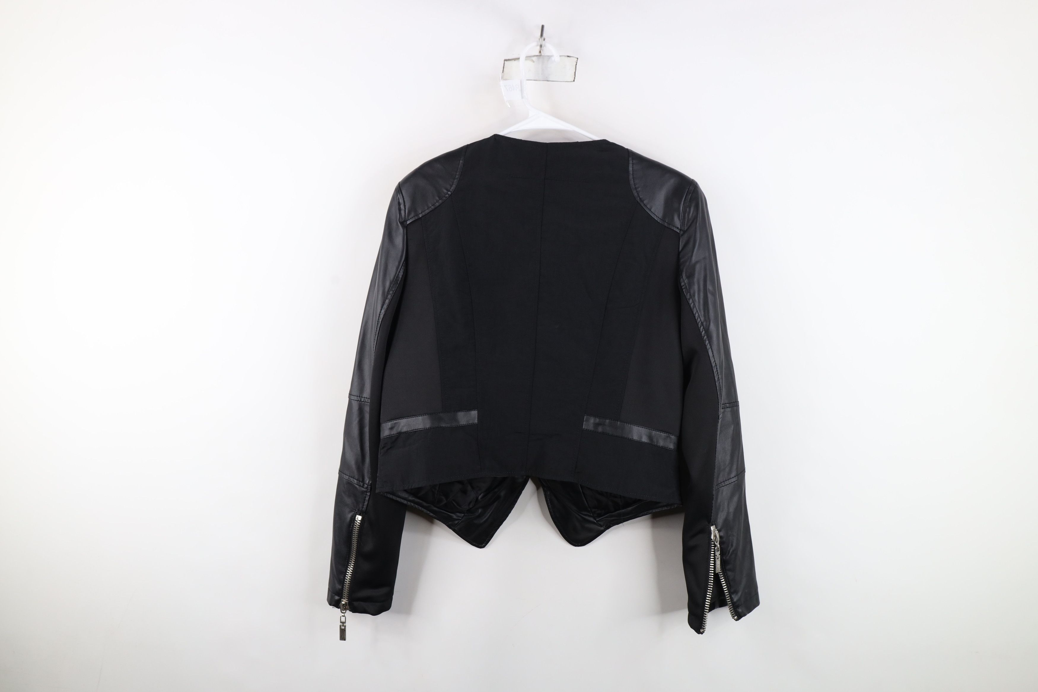 Vintage Vintage Cache Asymmetrical Zip Cropped Motorcycle Jacket Size L / US 10 / IT 46 - 12 Thumbnail