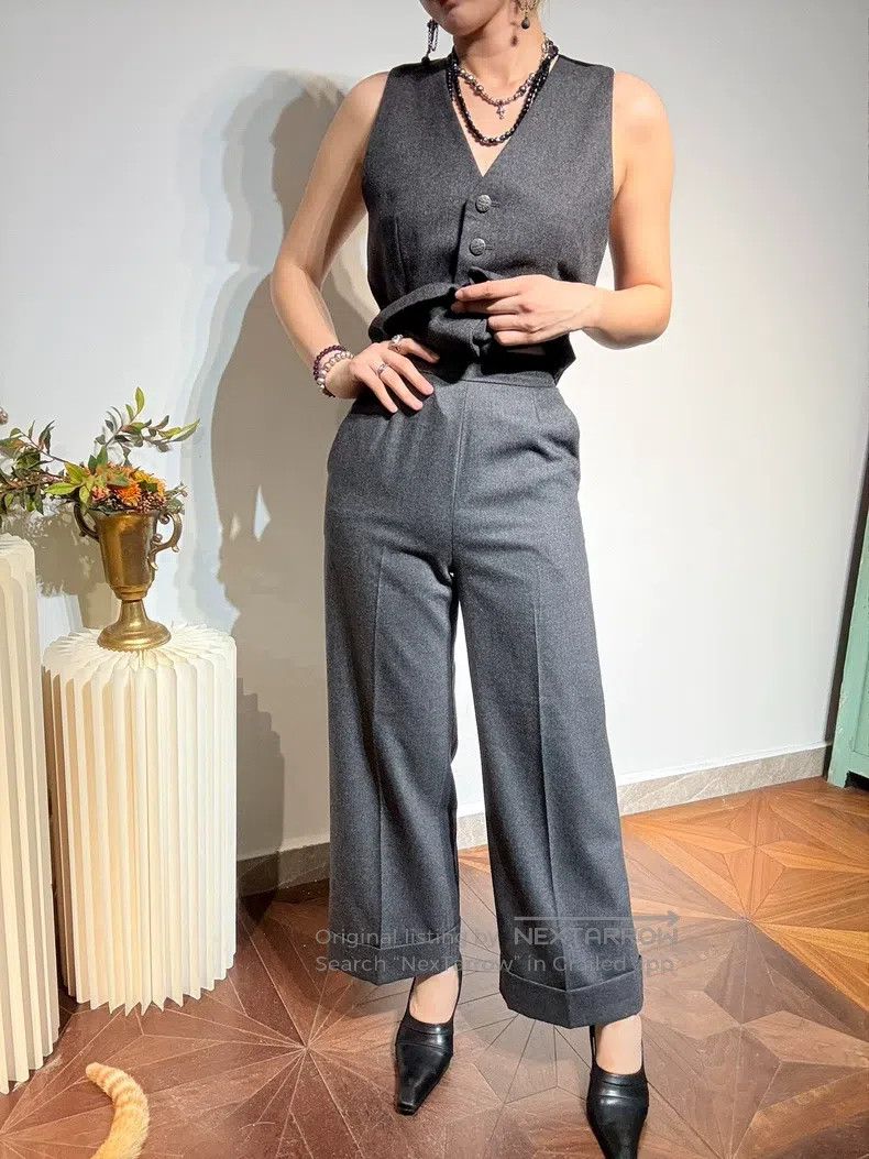 Vivienne Westwood Vivienne Westwood Smoke gray woolen wide-leg pants Size 26" / US 2 / IT 38 - 6 Thumbnail