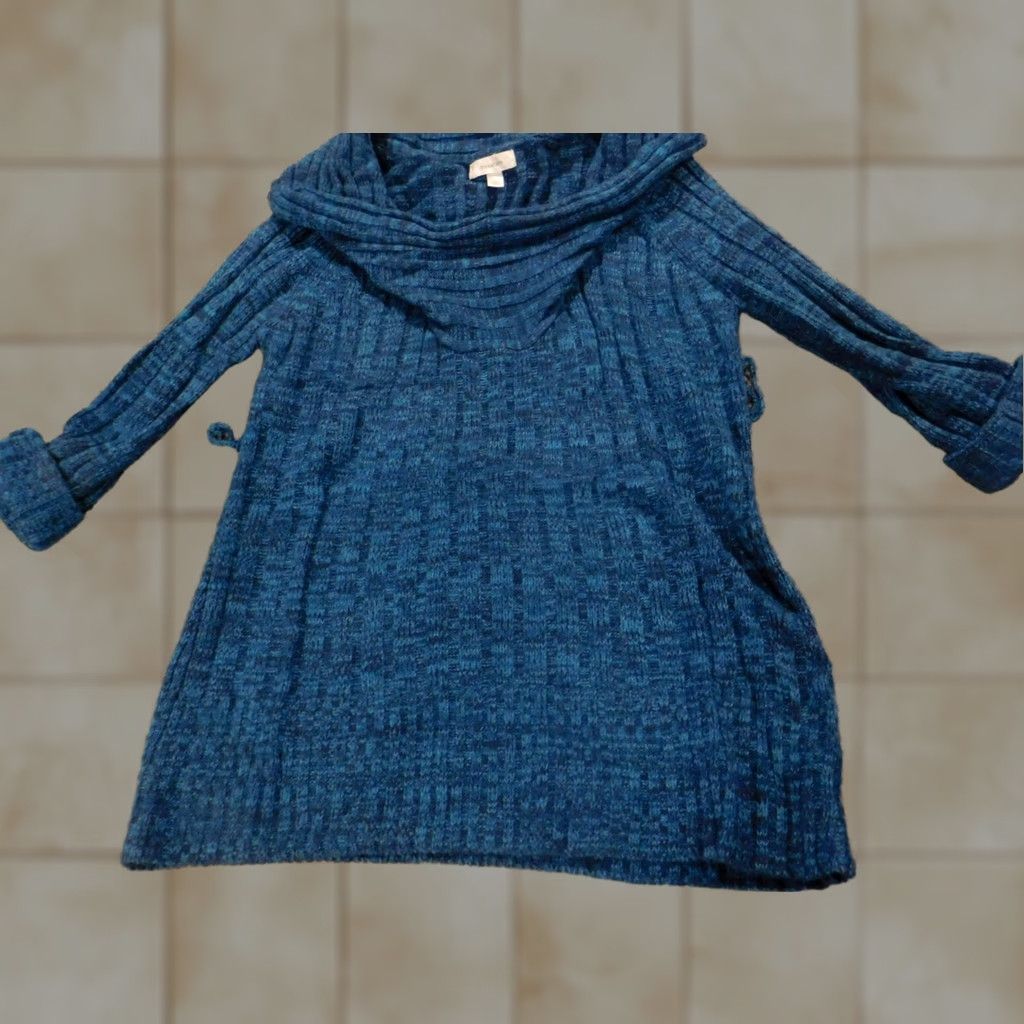 Vintage Dressbarn Womens Sweater Large Blue Pullover Round Neck Long Sleeve Knit Acrylic Stretch Regular L Blue Size L / US 10 / IT 46 - 1 Thumbnail