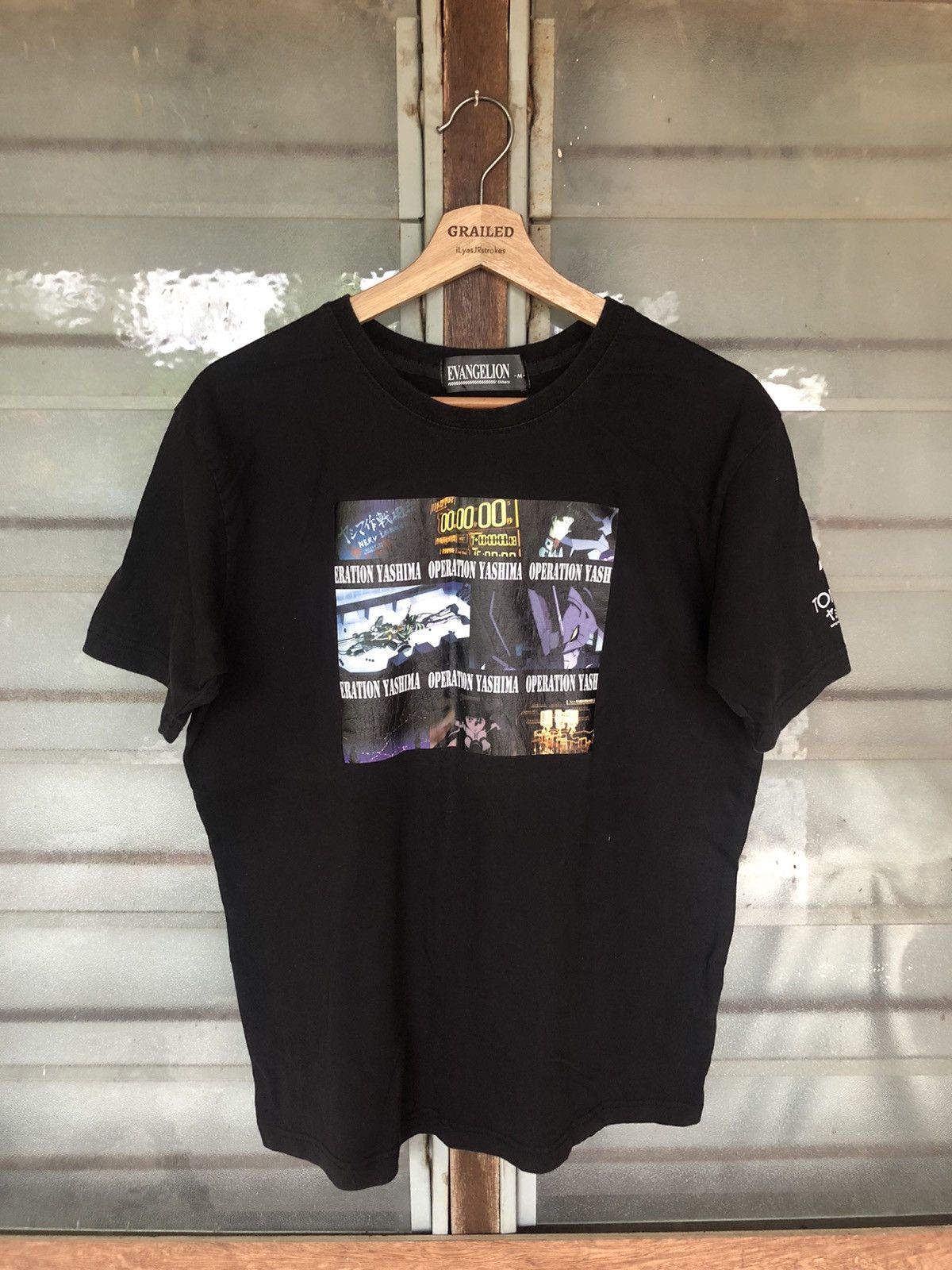 Anime Vintage Evangelion Anime Action Operation Yashima Tee Size US M / EU 48-50 / 2 - 1 Thumbnail