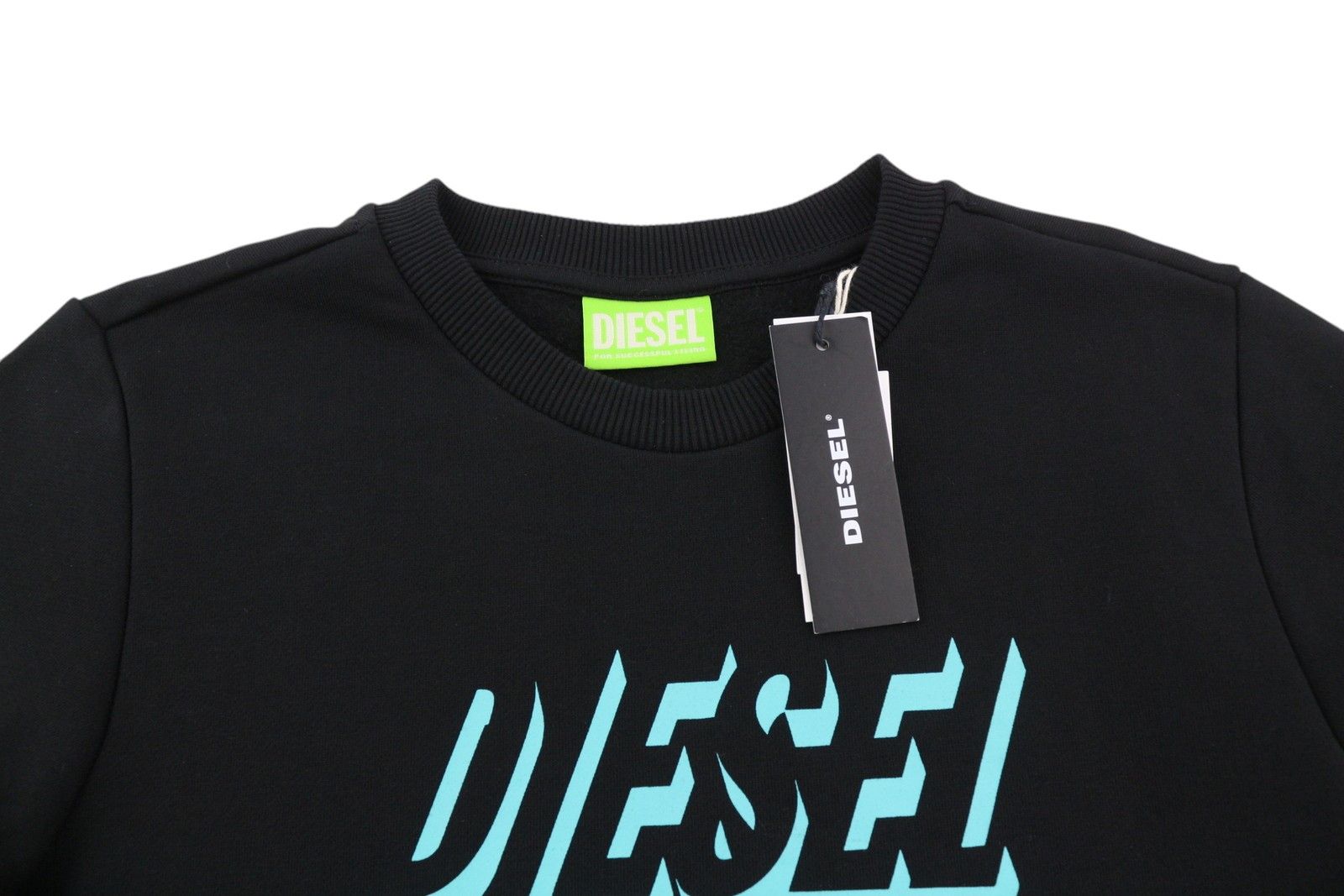 Diesel S-GIRK-A74 XS Black Front Logo Sweatshirt 41014 Size US XS / EU 42 / 0 - 4 Thumbnail