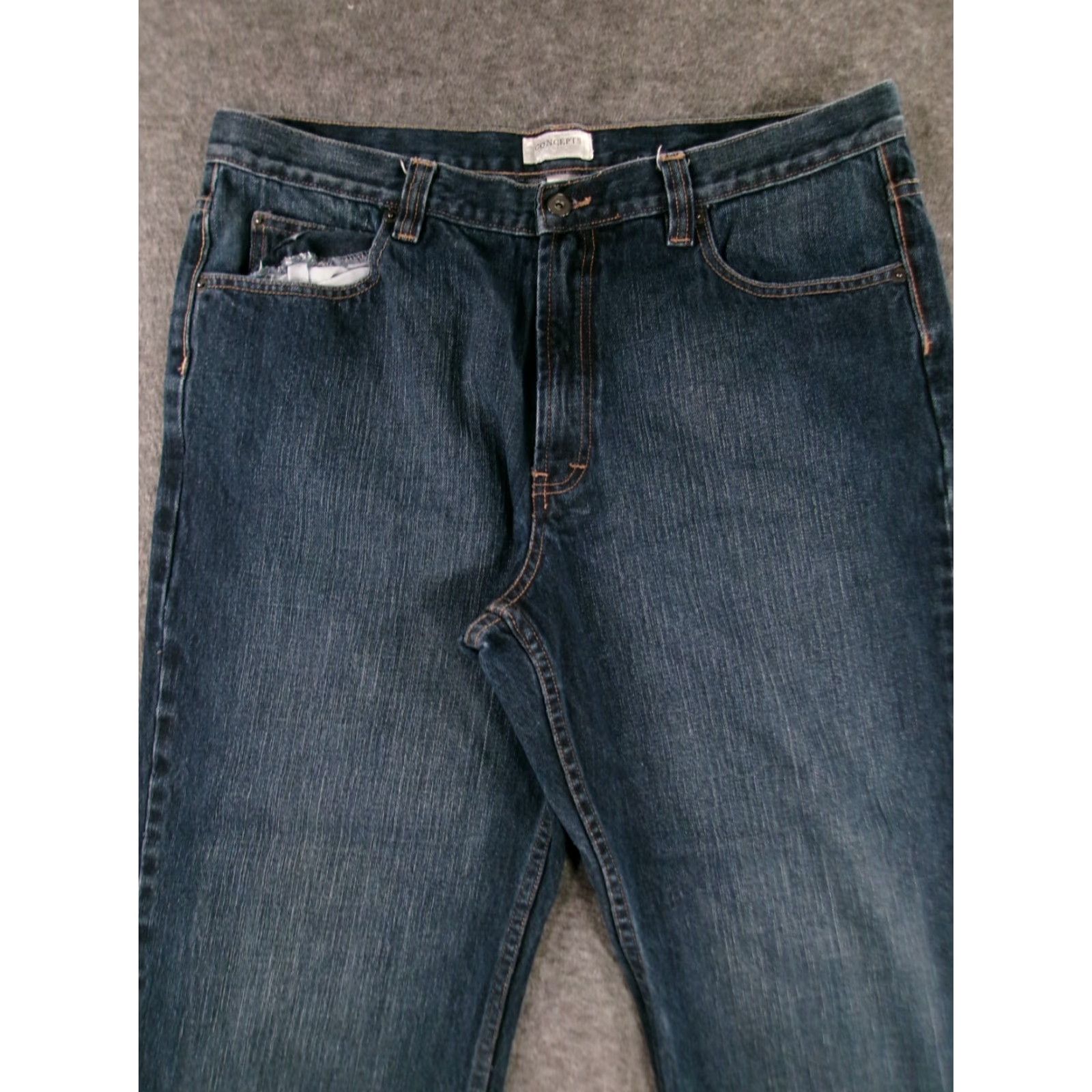 Vintage Concepts by Claiborne Jeans Men 36X27 Straight Leg Relaxed Fit Denim Blue 5-Pocket USA Western 80s 90s Logo Mens Size US 36 / EU 52 - 2 Thumbnail