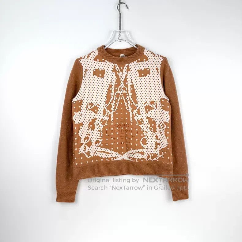 Hermes Hermes Light Brown Patchwork Design Wool Mulberry Silk Swe Size S / US 4 / IT 40 - 3 Thumbnail