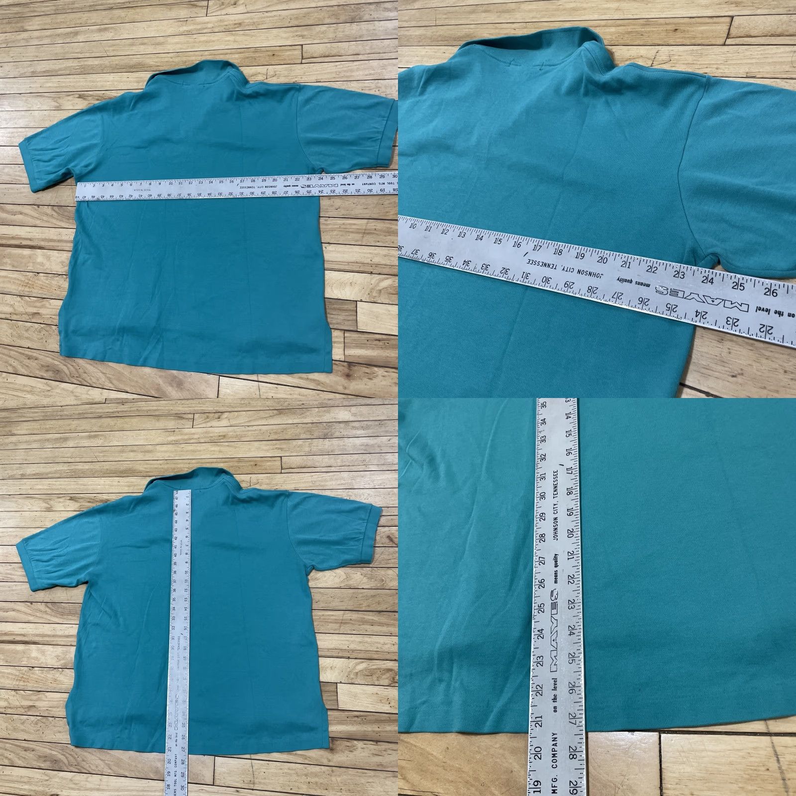 Vintage VINTAGE Polo Shirt Men XL Teal Blue Stretch Jersey Crop Single Stitch 90s USA Grunge Size US XL / EU 56 / 4 - 8 Thumbnail
