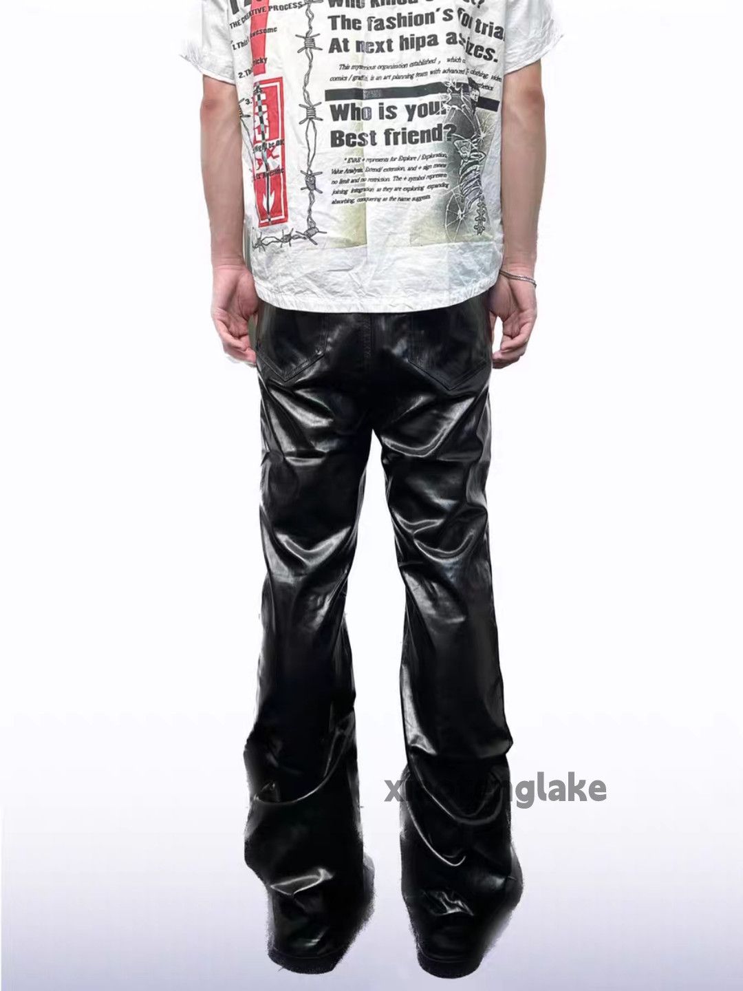 Jean ltx vintage punk grunge wax coated hiphop pants Size US 30 / EU 46 - 4 Thumbnail
