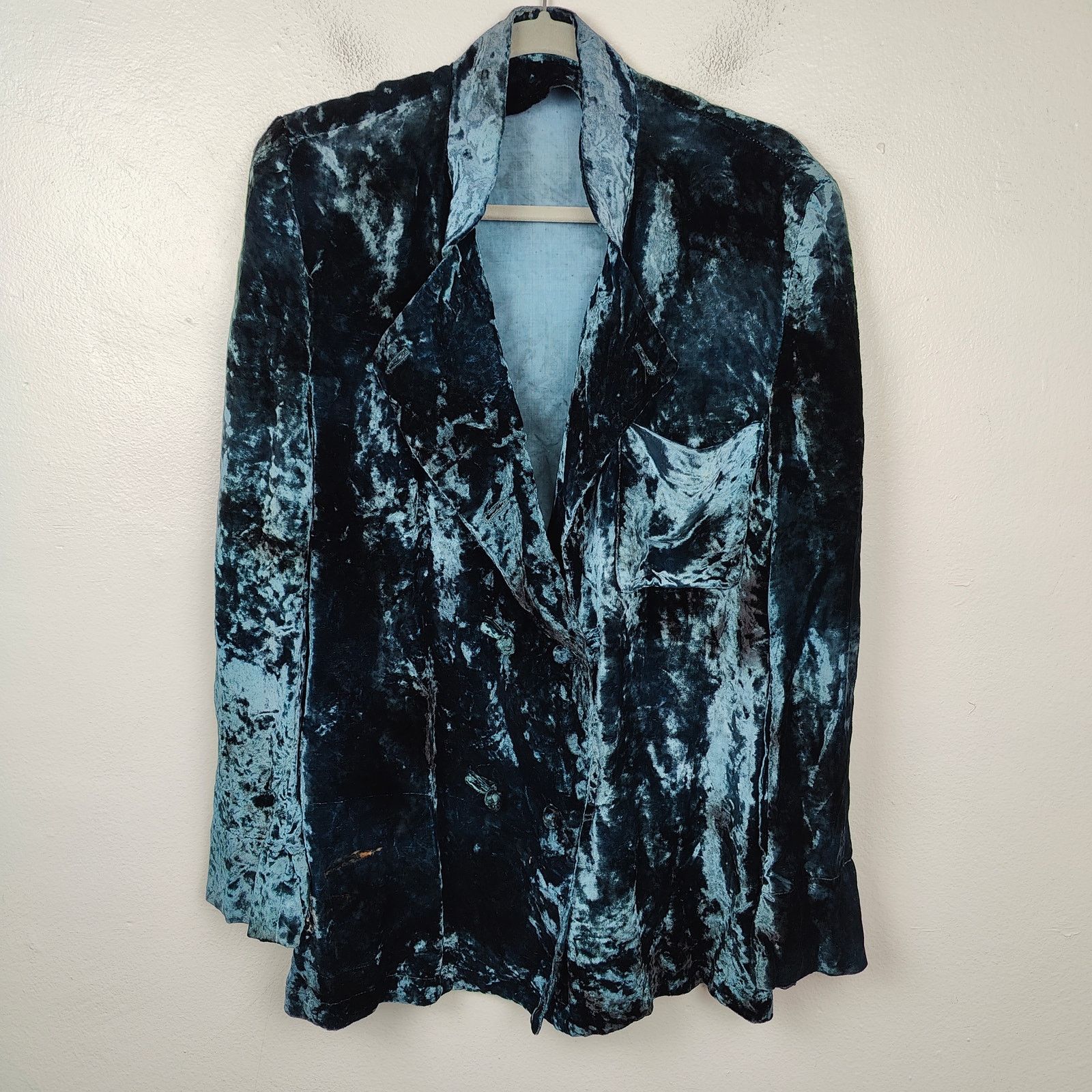 Other Vintage Tuscan Square Crushed Velvet Blazer Womens Small Size S / US 4 / IT 40 - 1 Thumbnail