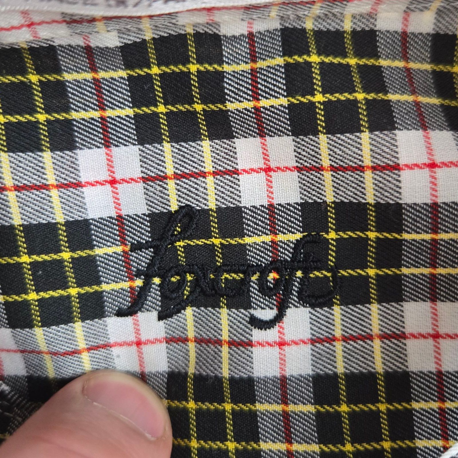 Vintage Black White Checkered Plaid Button-Up Shirt Size 4