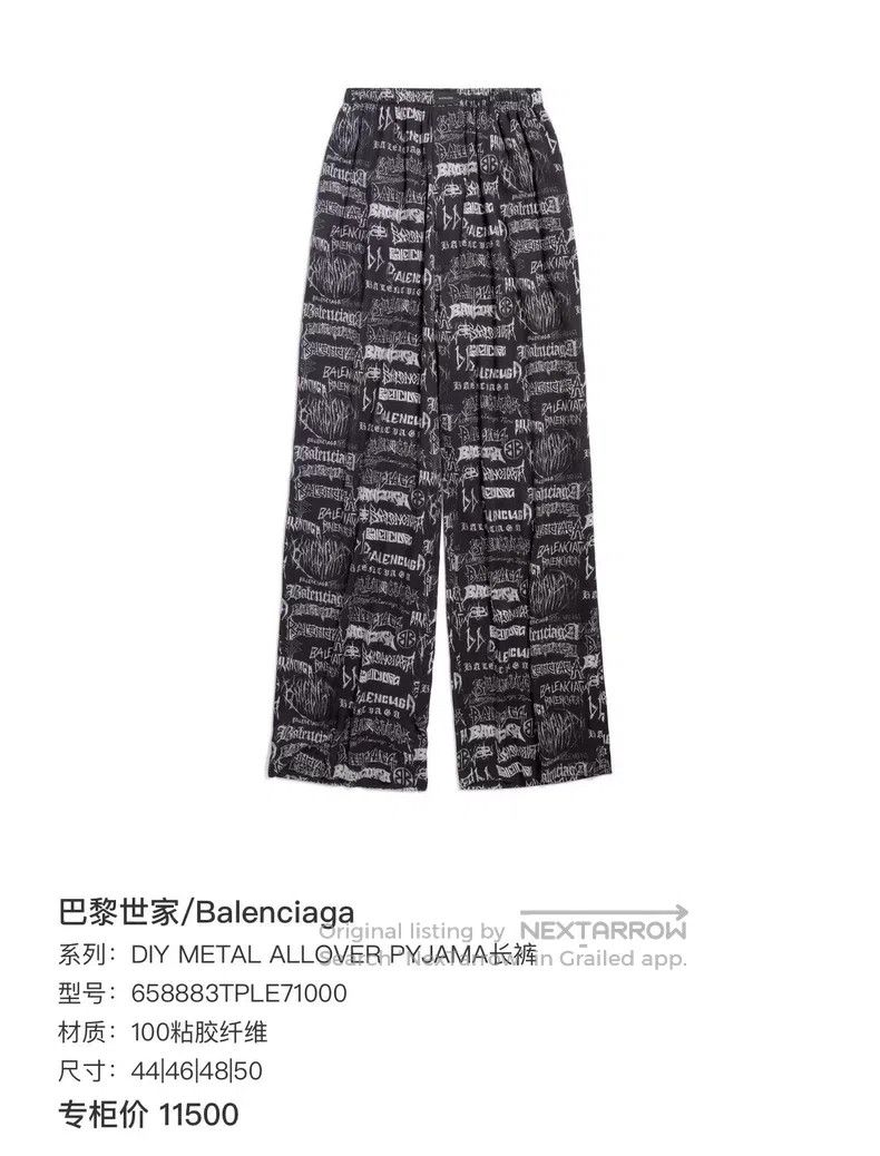Balenciaga Balenciaga Black letter graffiti full logo casual pants Size US 28 / EU 44 - 1 Thumbnail