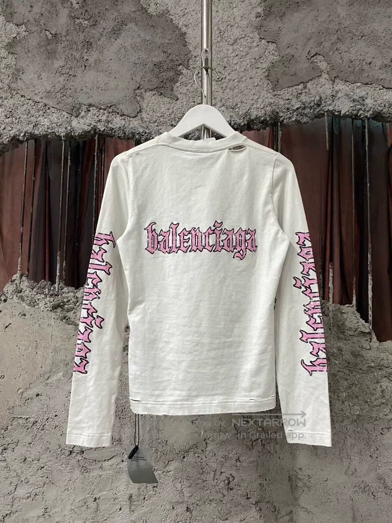 Balenciaga Gothic Letter Slim Fit Long Sleeve