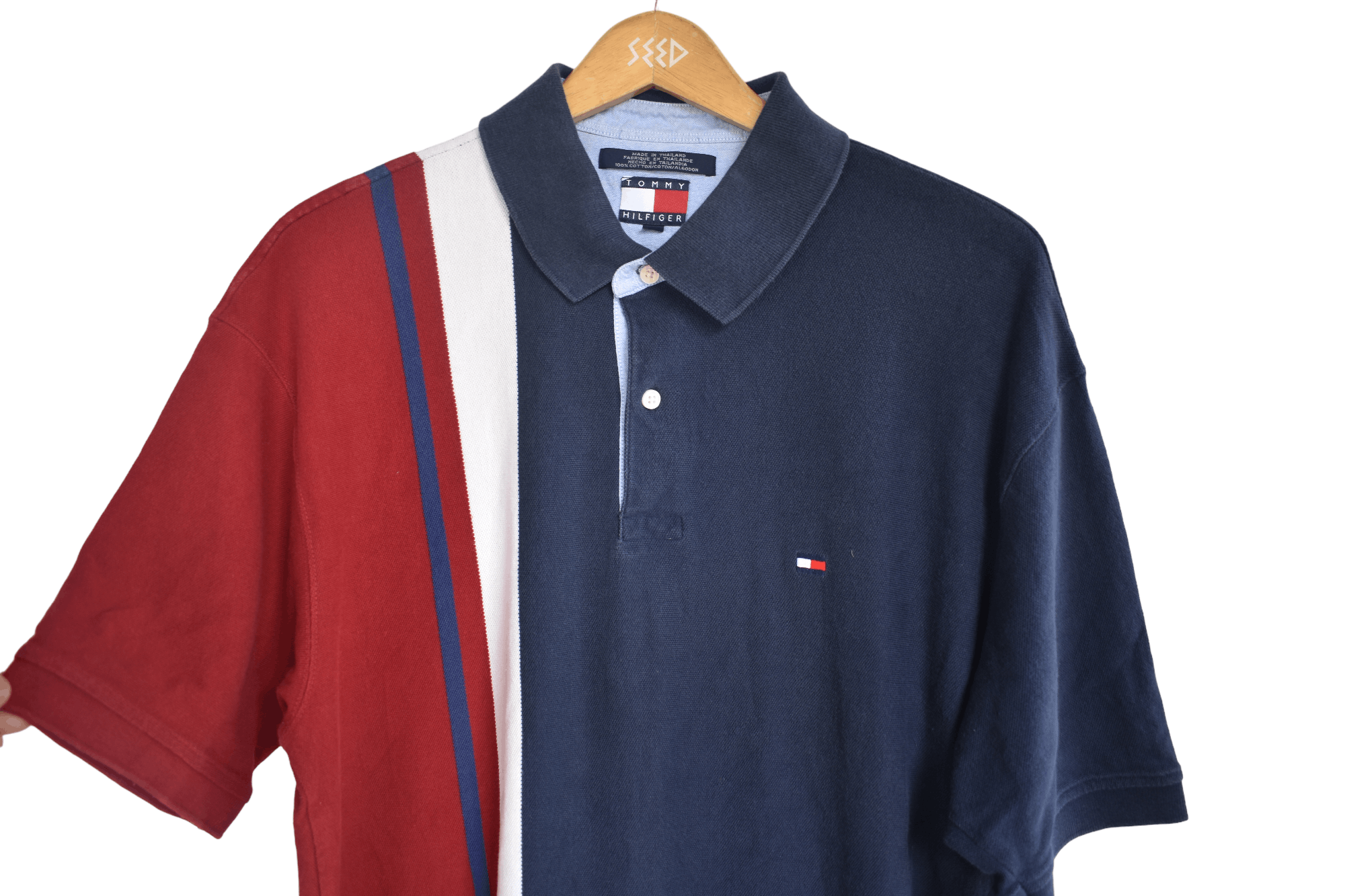 Tommy Hilfiger × Vintage Vintage Tommy Hilfiger Multicolour Stripe Polo A078 Size US L / EU 52-54 / 3 - 3 Thumbnail