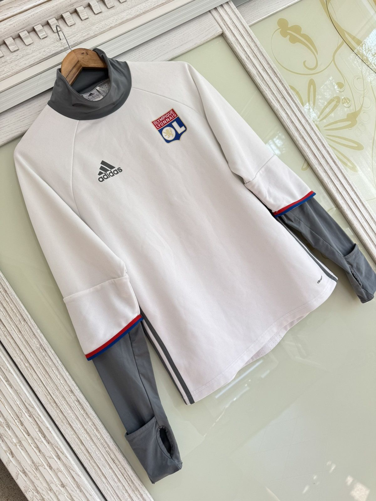 Adidas Olympique Lyon 2016-2017 Soccer Training Jersey Football Kit Size US S / EU 44-46 / 1 - 3 Thumbnail
