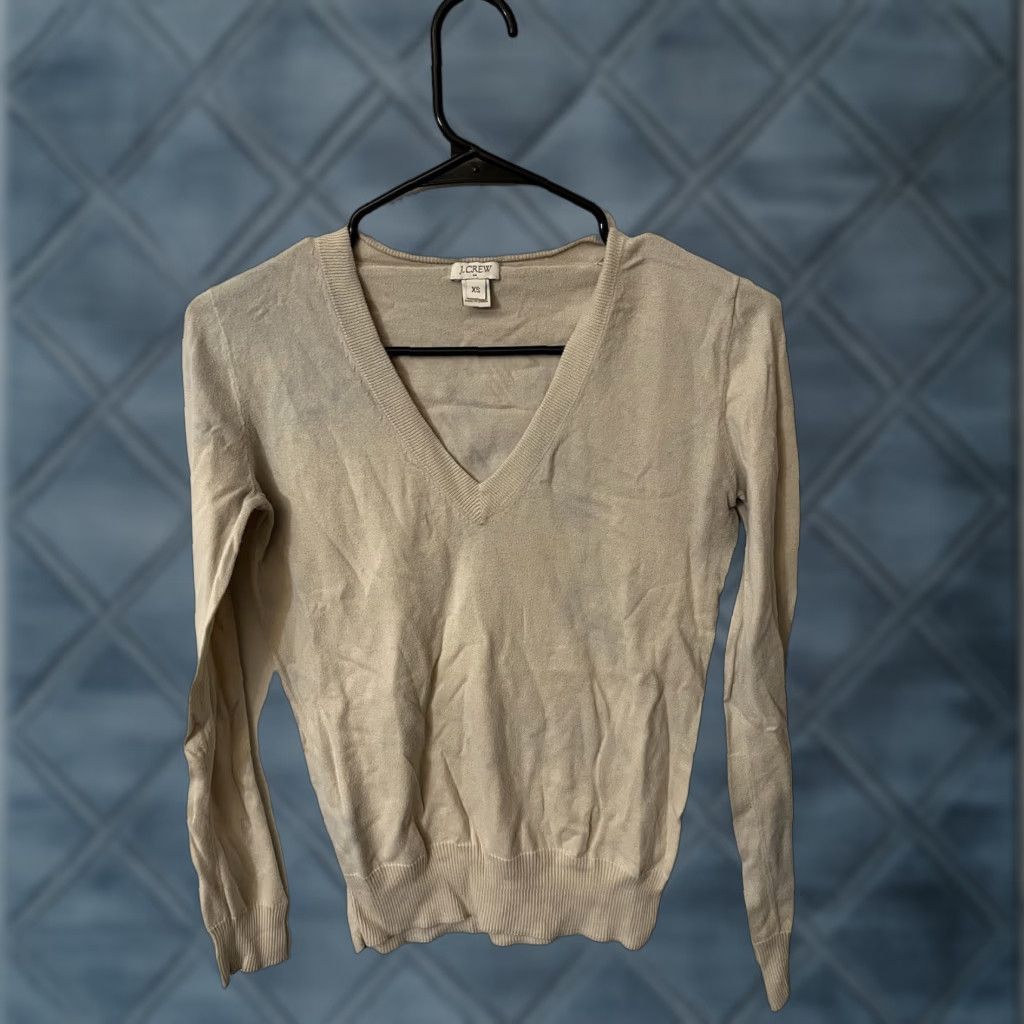 J.Crew VINTAGE J.Crew Women’s Sweater Long Sleeve XS Beige Pullover Crew Neck Fall Winter Women's Size XS / US 0-2 / IT 36-38 - 1 Thumbnail