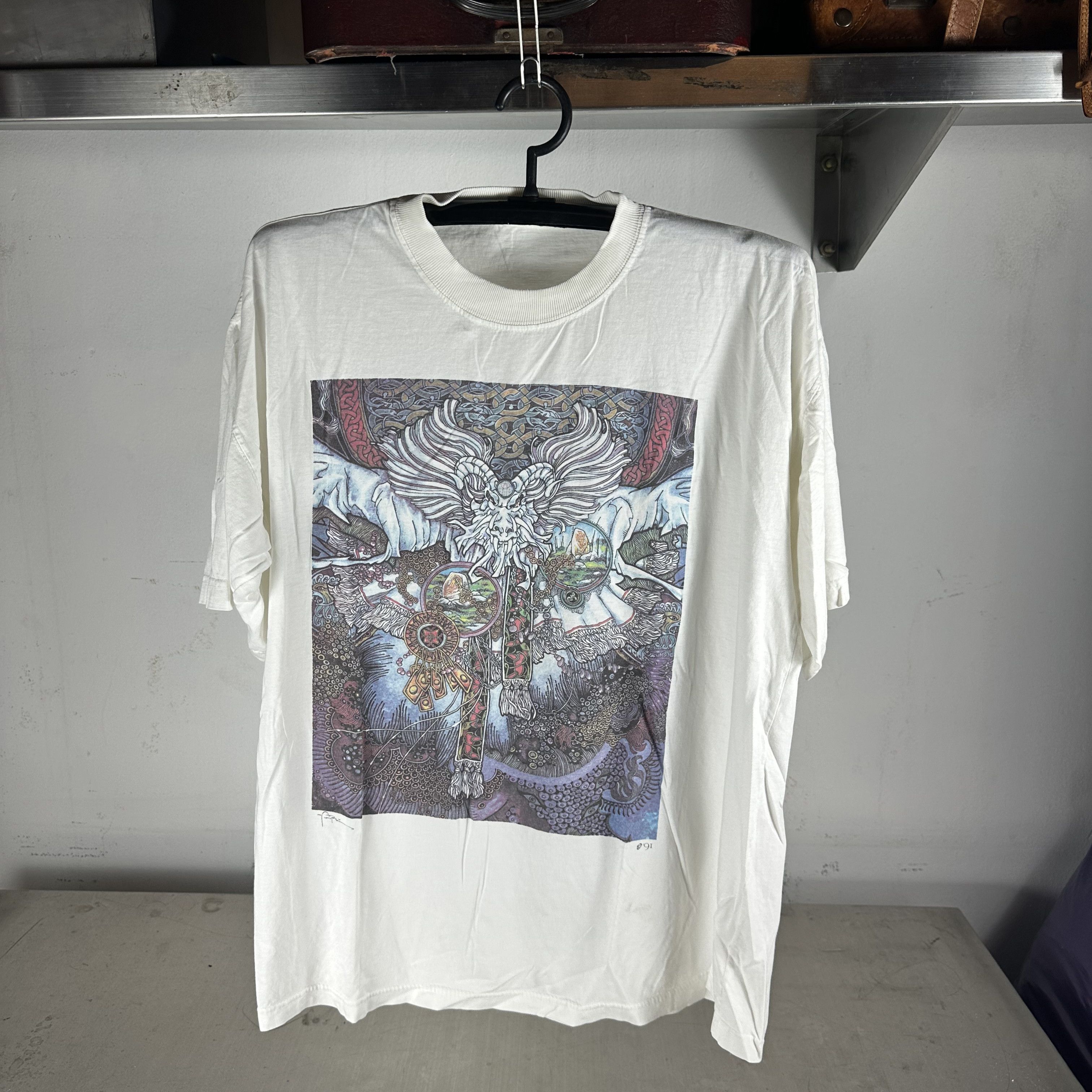 Vintage ​1991 Jim Fitzpatrick Senach The Spectre Dragon Art​ T-shirt Size US XL / EU 56 / 4 - 1 Thumbnail
