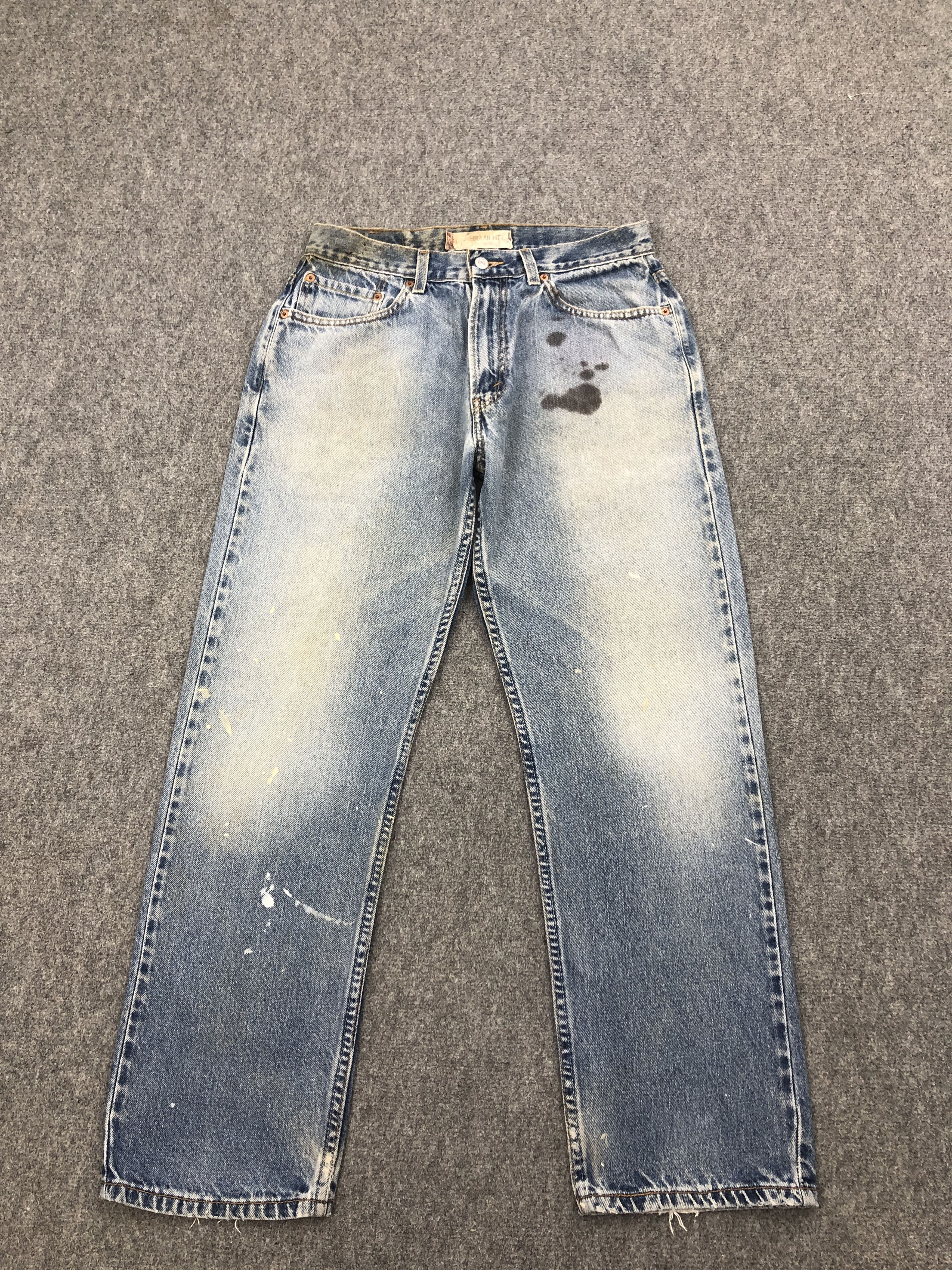 image of Faded Blue Vintage Levis 505 Denim Jeans in Blue Denim, Men's (Size 29)