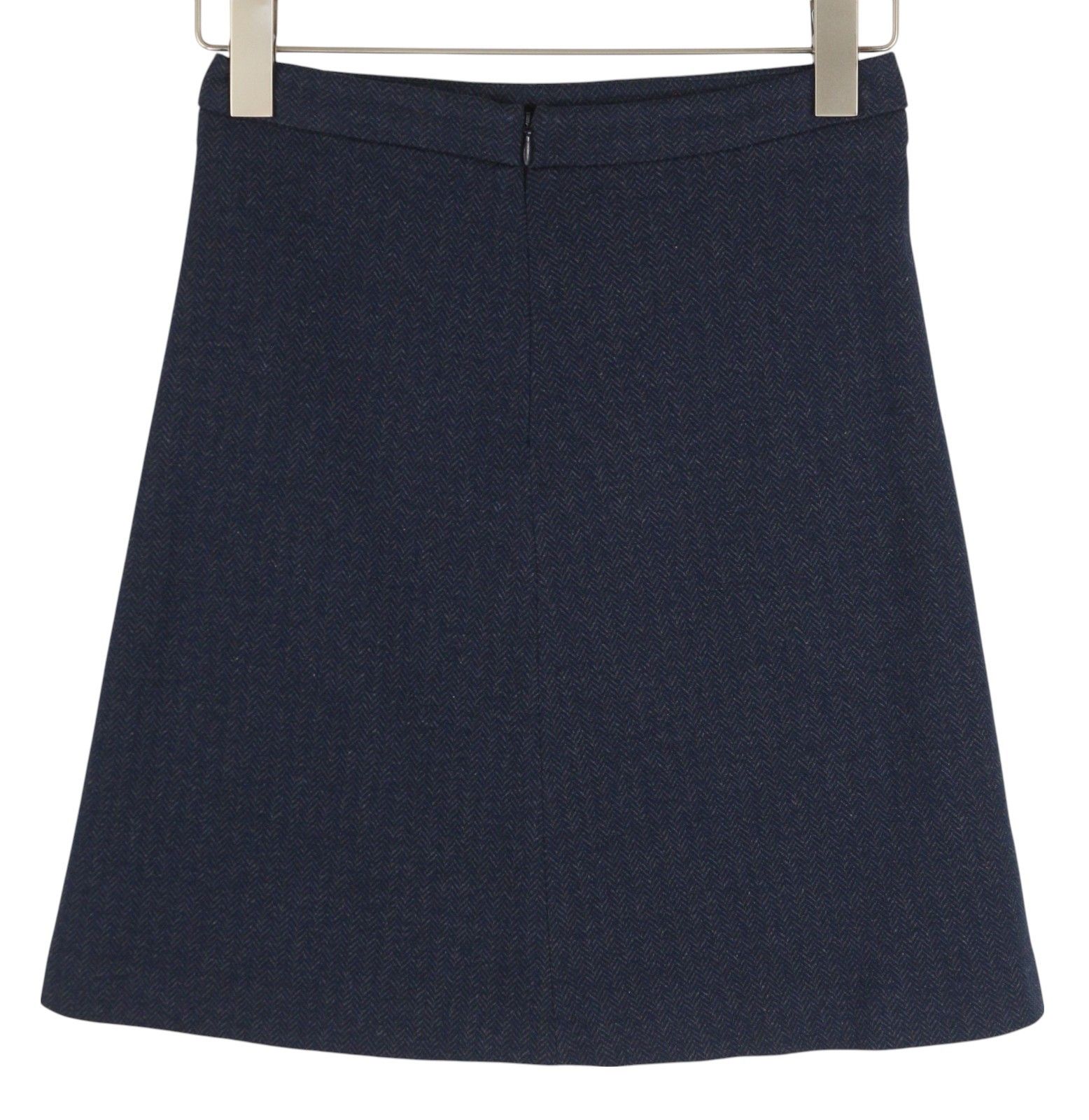 Gant HERRINGBONE EU34 Blue Pockets Zip Fly Skirt 85178 Size 26" / US 2 / IT 38 - 2 Thumbnail