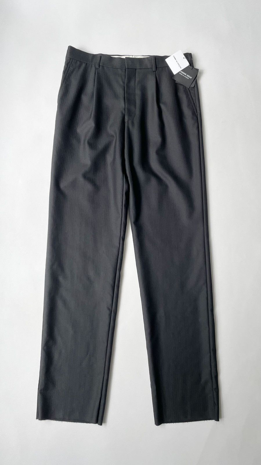 image of Comme Des Garcons x Comme Des Garcons Homme Deux S/s 09 Black Chevron Pinstripe Wool Trousers (Size
