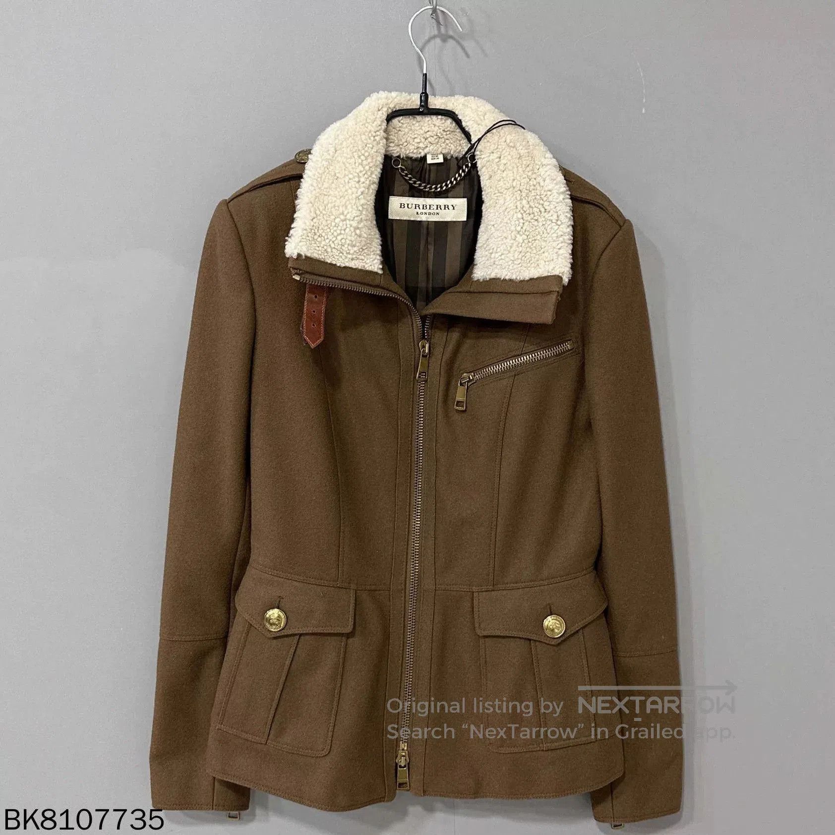 Burberry Burberry Plaid Lining Shearling Collar Zip Coat. Size S / US 4 / IT 40 - 1 Thumbnail