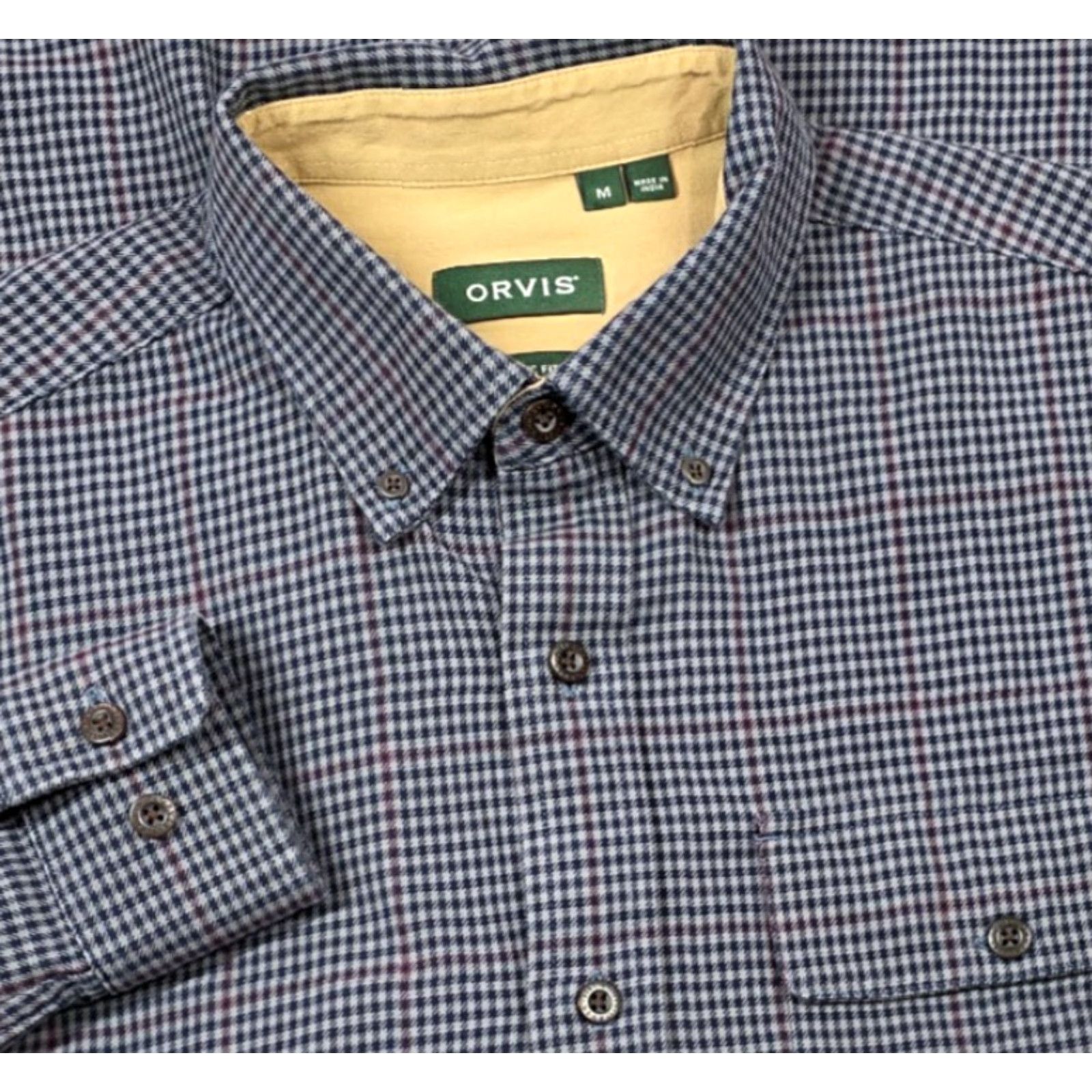 Orvis Orvis Plaid Gray M Flannel Men Long Sleeve Button Up Shirt Houndstooth Twill Size US M / EU 48-50 / 2 - 2 Thumbnail