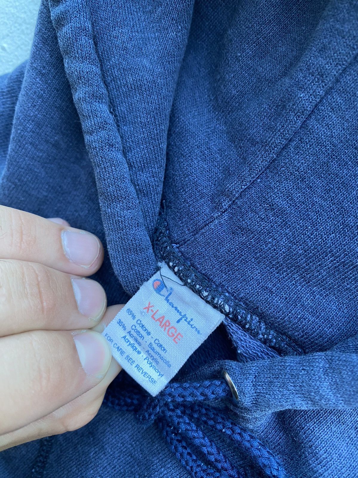 Champion 🔥90s Champion Sun Faded Oversized Blue mens Hoodie rare Size US XL / EU 56 / 4 - 5 Thumbnail