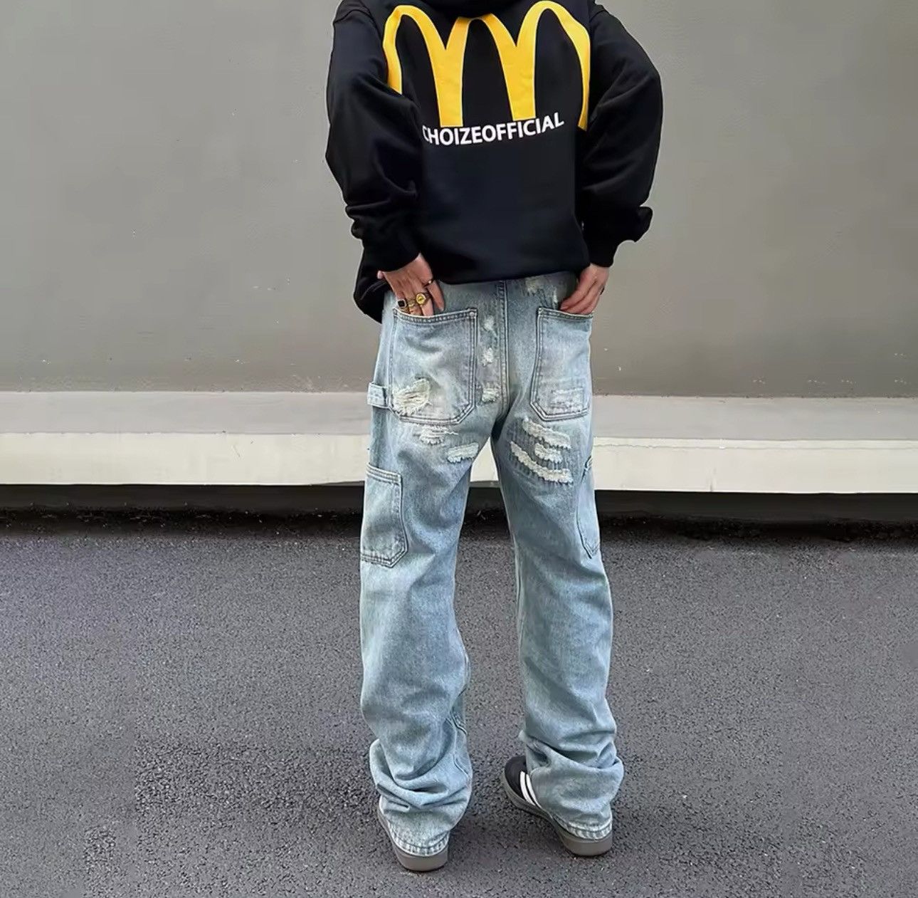 Japanese Brand × Jean Street washed ripped hip hop jeans Size US 32 / EU 48 - 2 Thumbnail