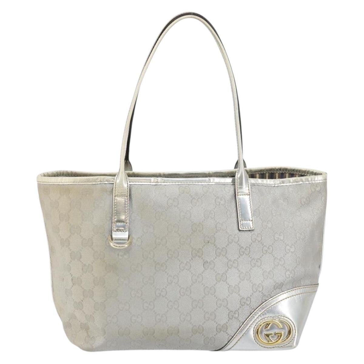 Gucci GUCCI GG Canvas Tote Bag Silver Gold Size ONE SIZE - 2 Thumbnail
