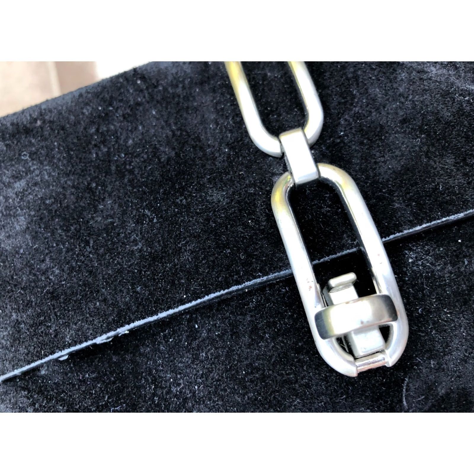 Zara ZARA WOMAN Leather Suede Crossbody Bag Black Buckle Purse Shoulder Bag" Size ONE SIZE - 4 Thumbnail