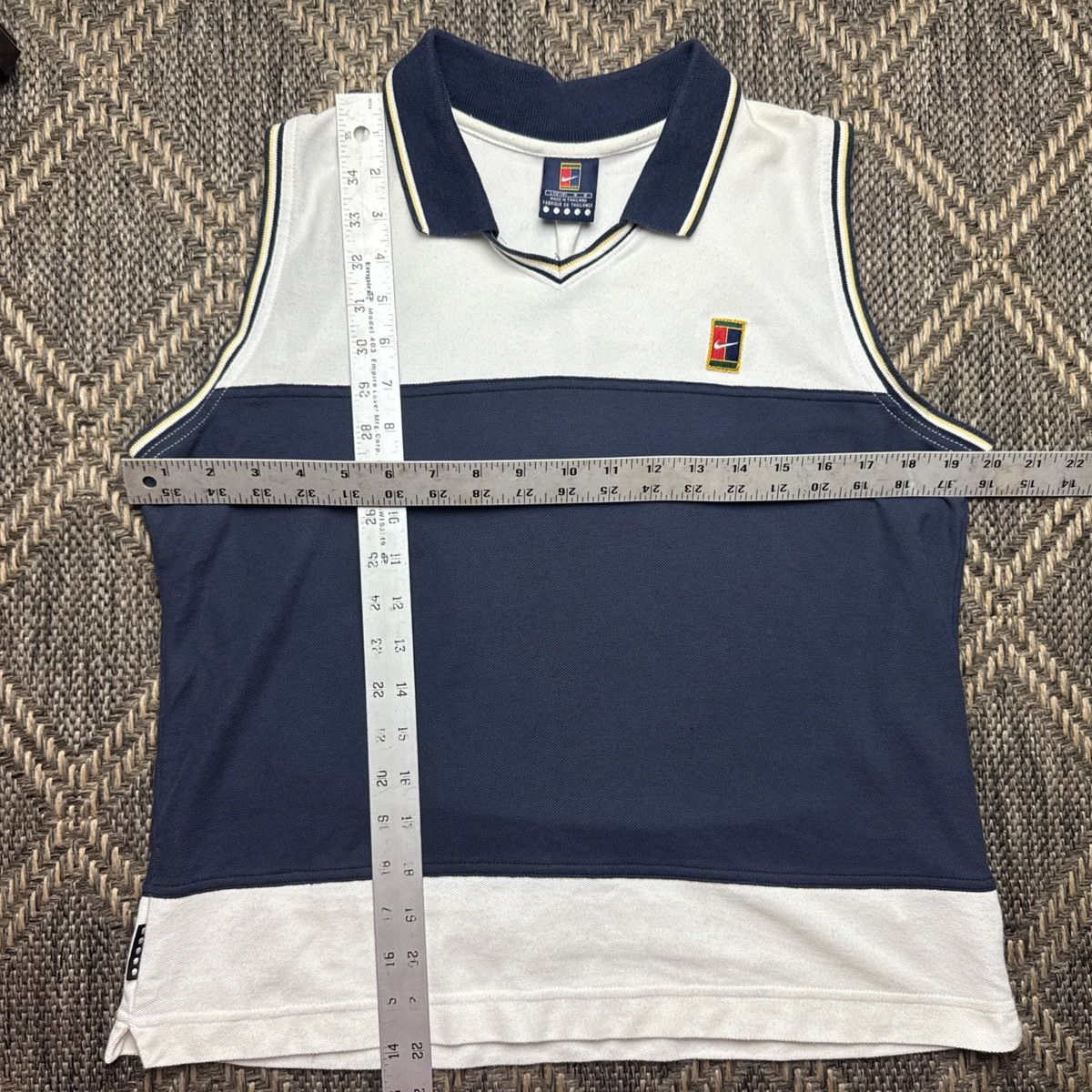 Nike Vtg 90s Nike Challenge Court Navy Women Short Sleeve Tank L Size L / US 10 / IT 46 - 3 Thumbnail